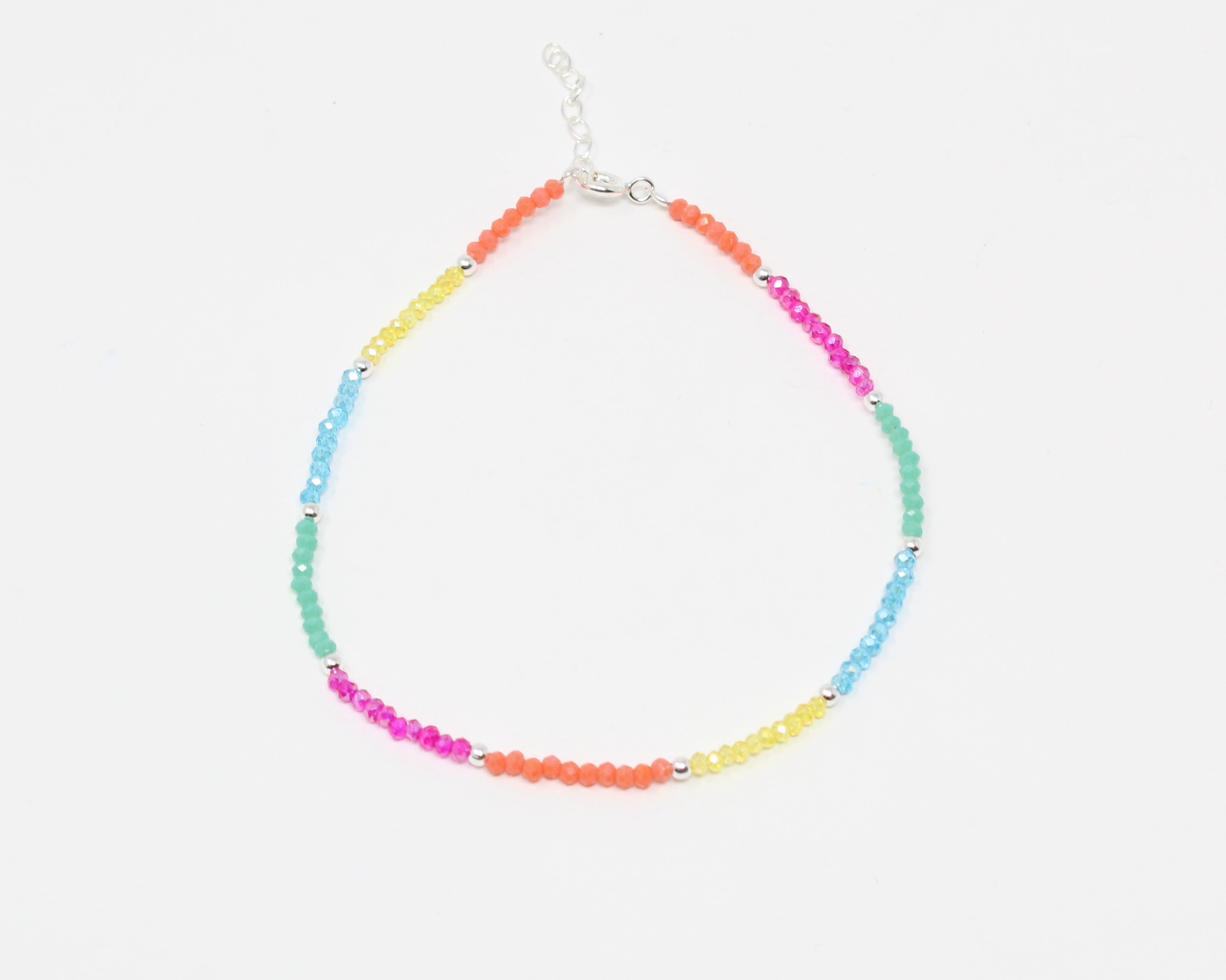 IRIS, bracelet de cheville, argent sterling et billes.