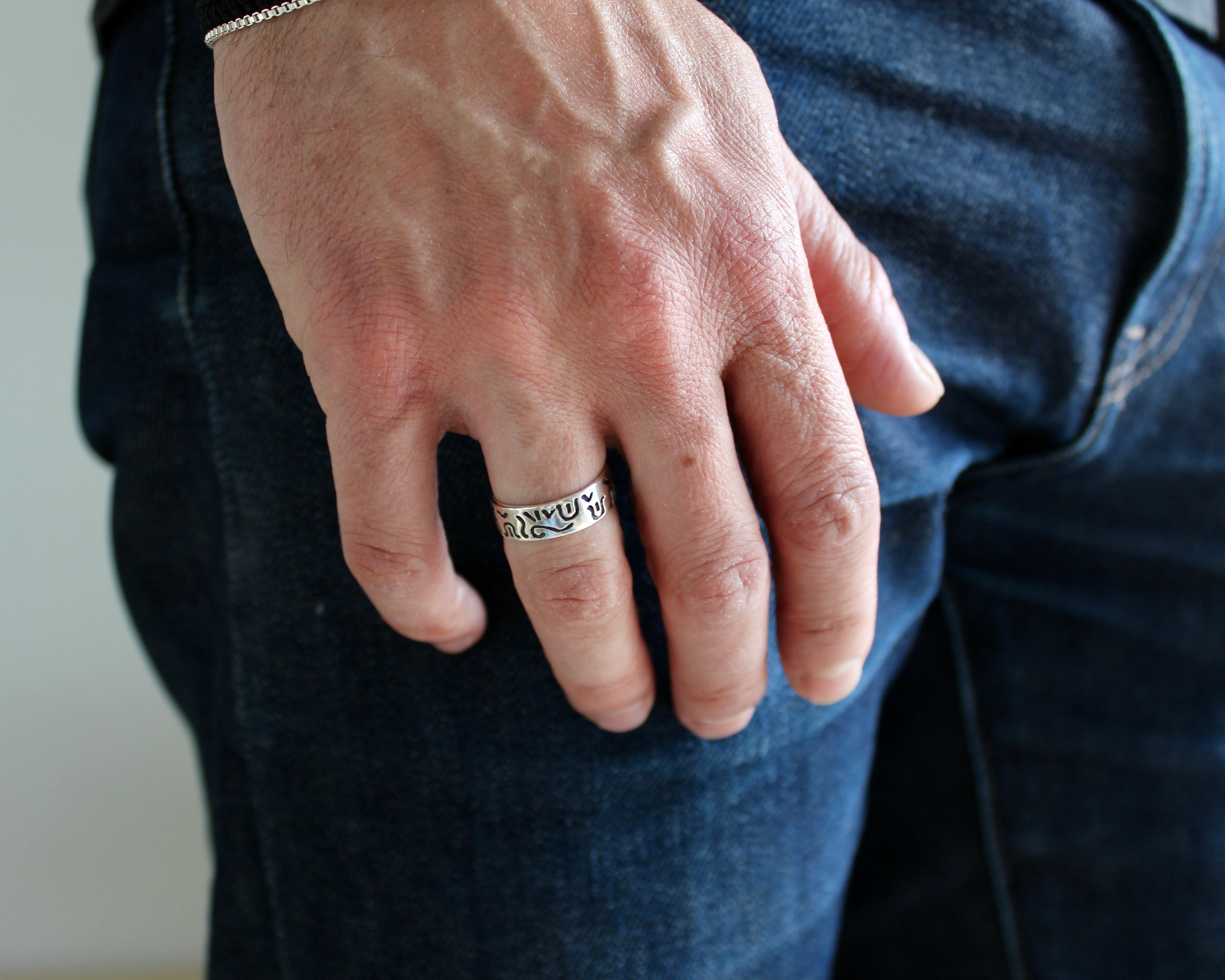 AUGUST, bague argent sterling.