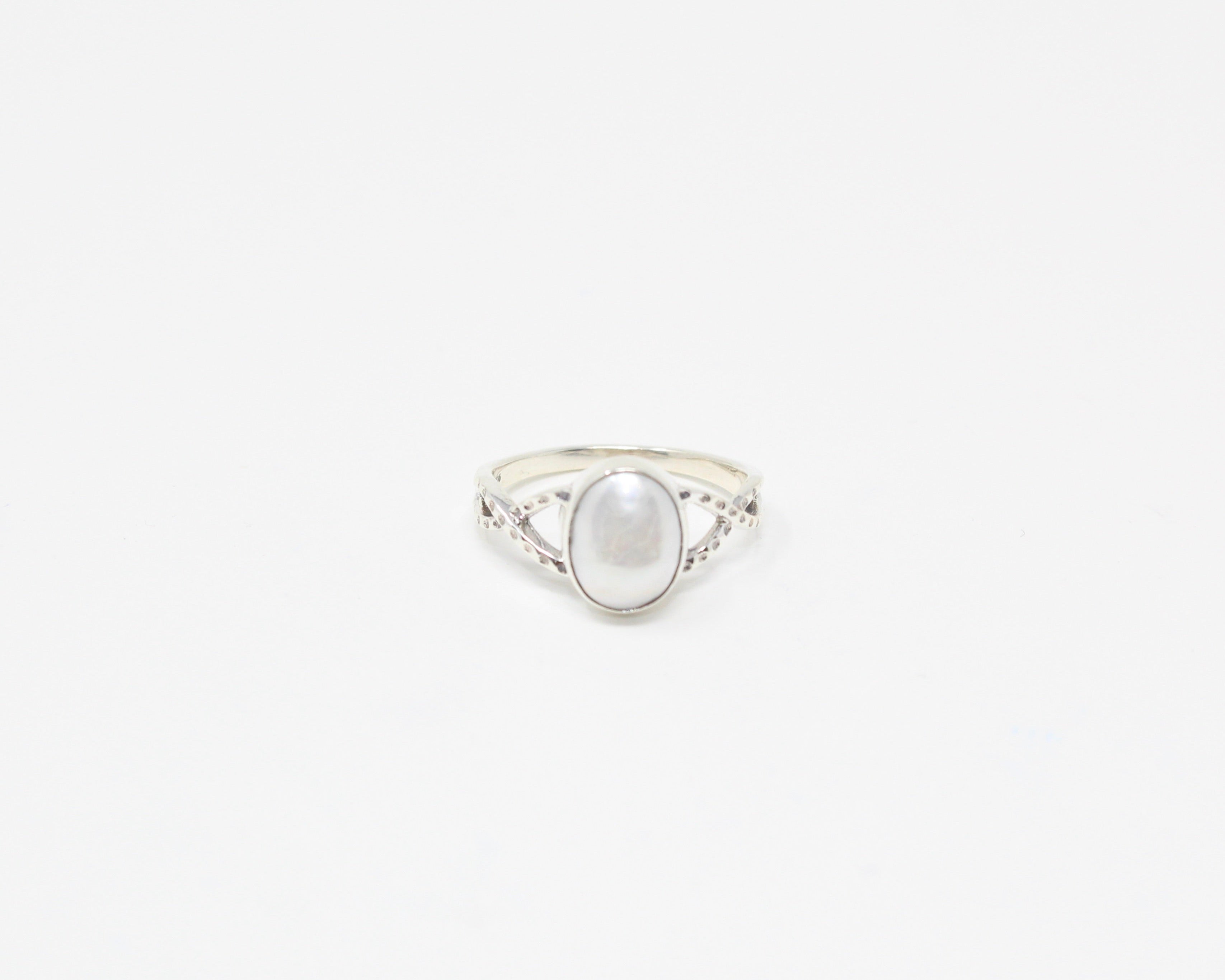 NOBLE, bague argent sterling & pierre semi-précieuse, perle.