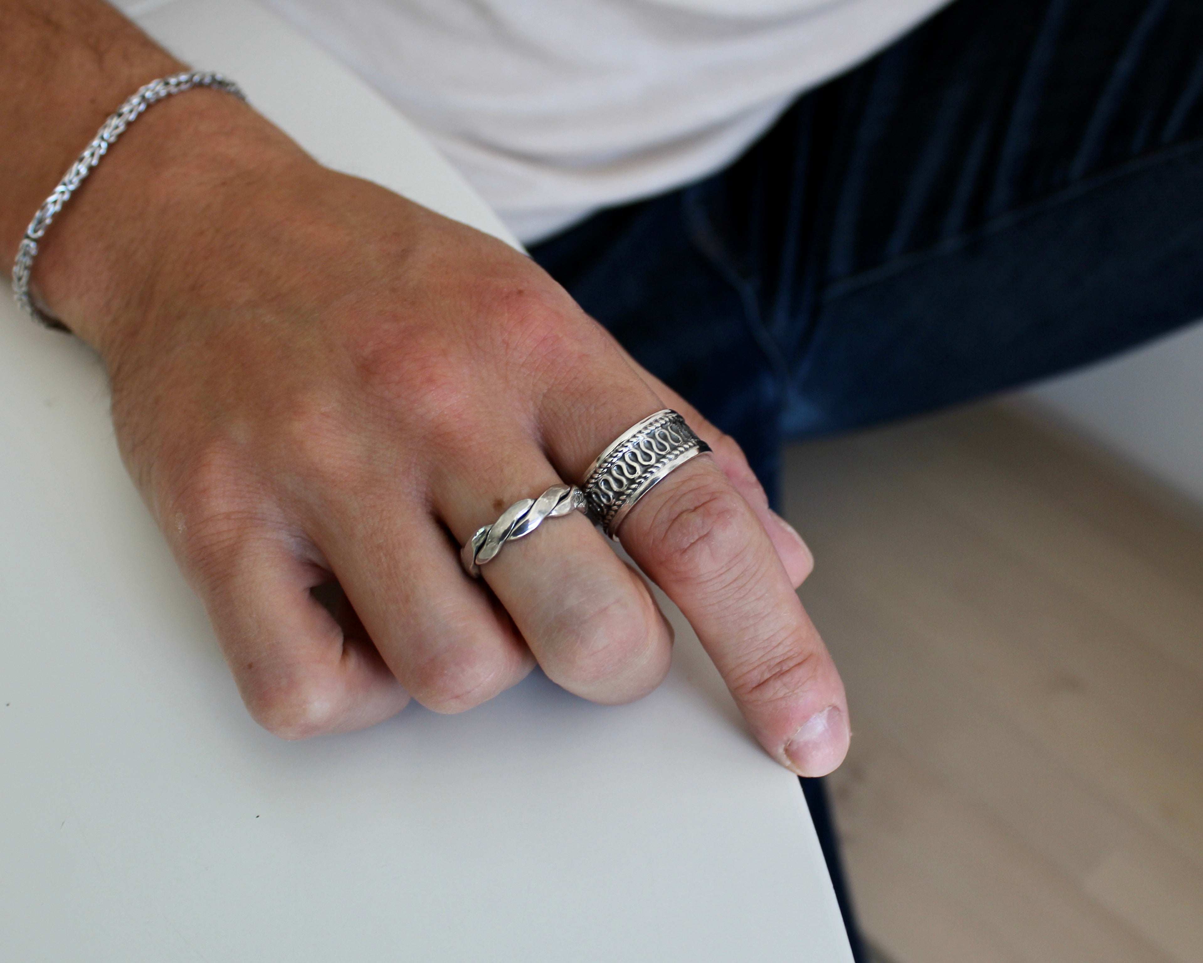 FRED, bague unisexe argent sterling.