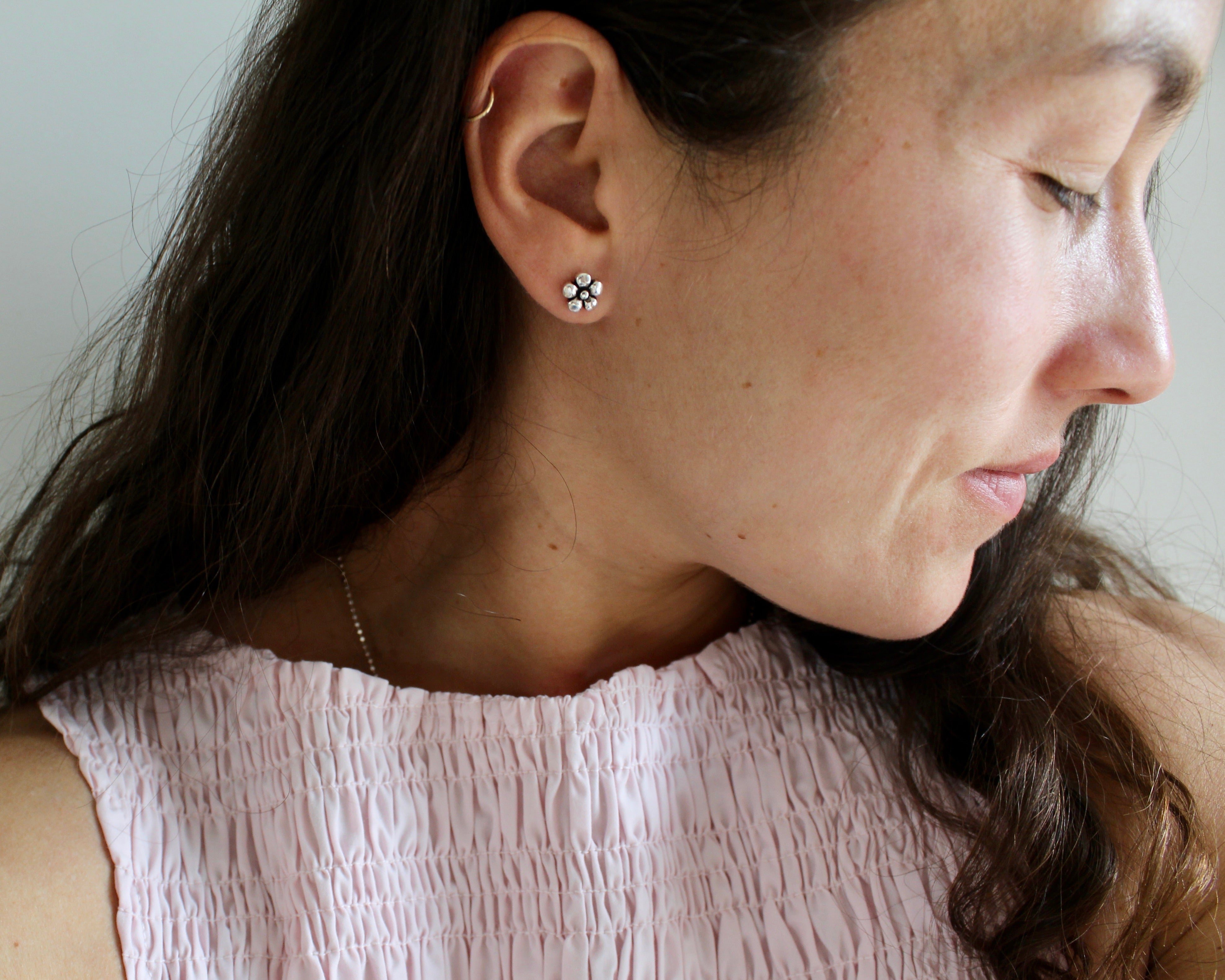 ANÉMONE, boucle d'oreille argent sterling.