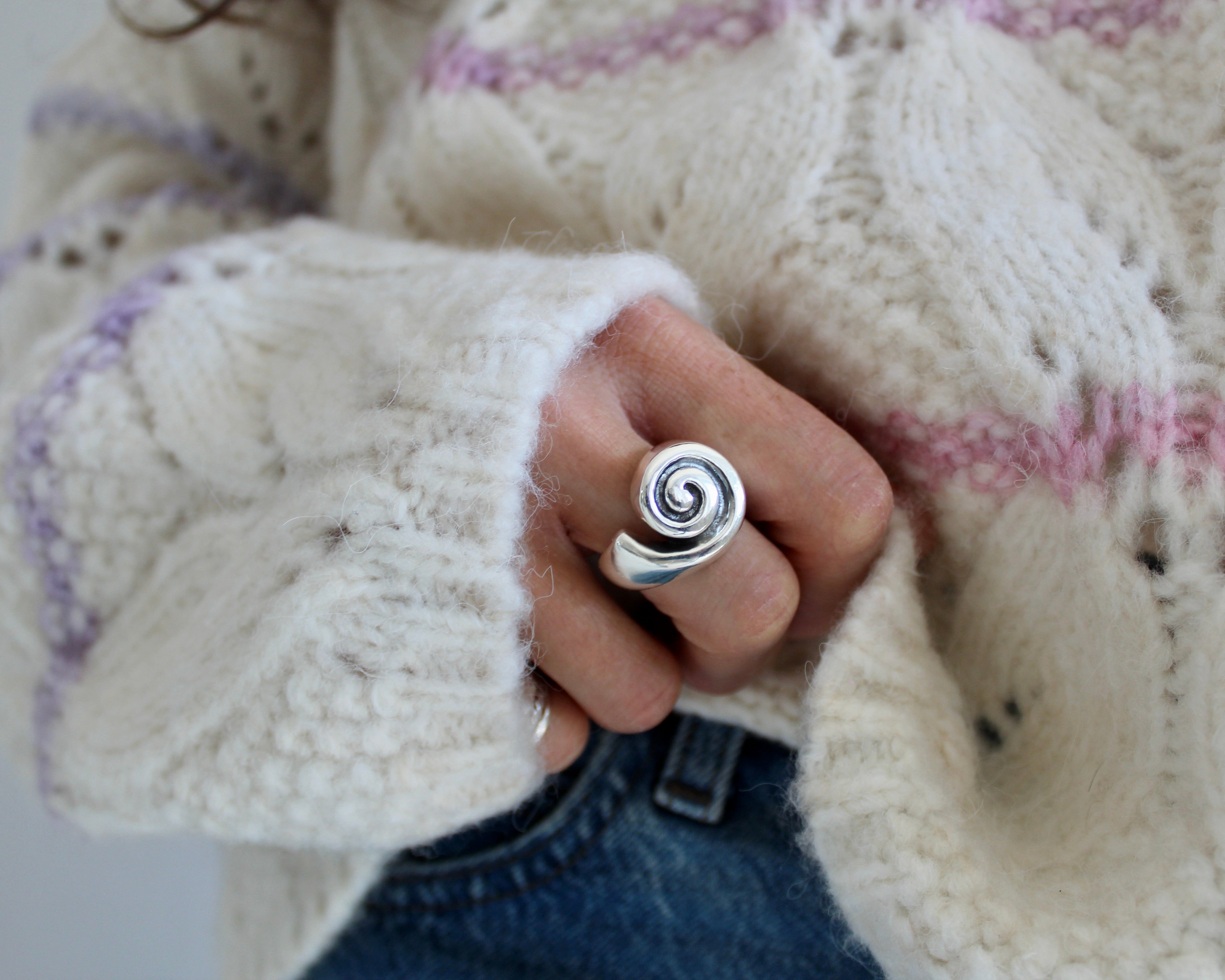 KYKLOS, bague argent sterling.