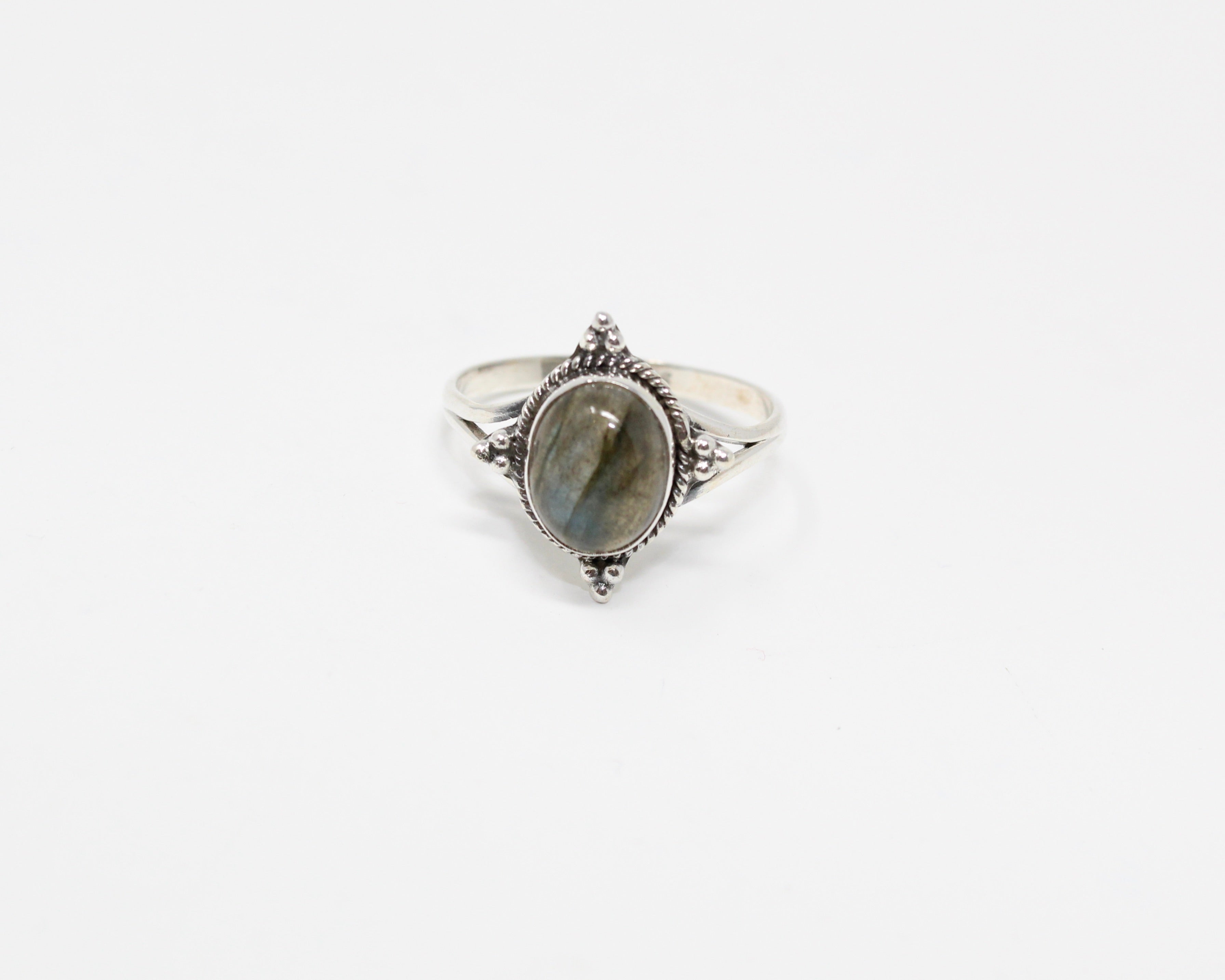 CHANCE, bague argent sterling et pierre semi-précieuse, labradorite.