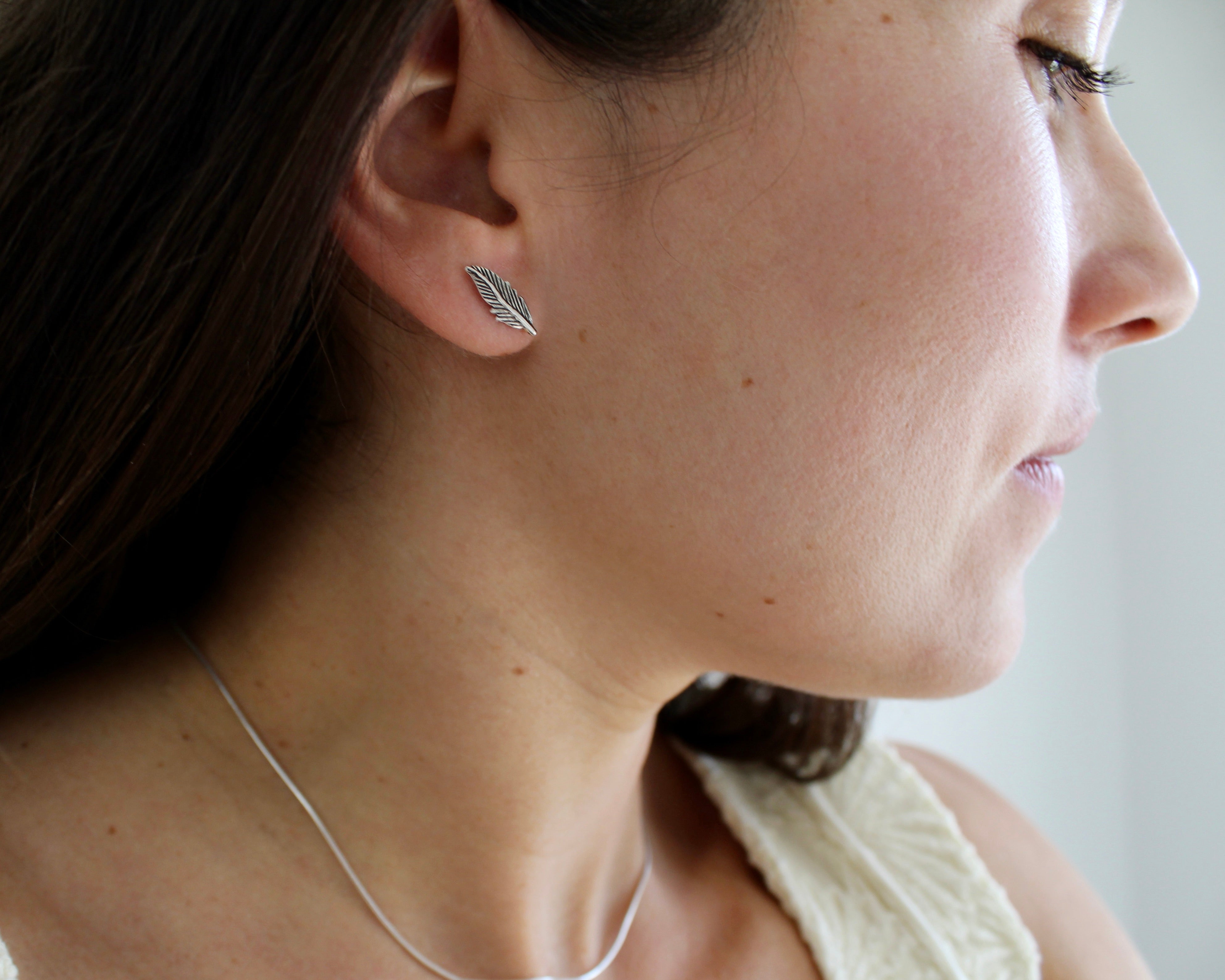 PLUME MINI, boucles d'oreilles argent sterling.