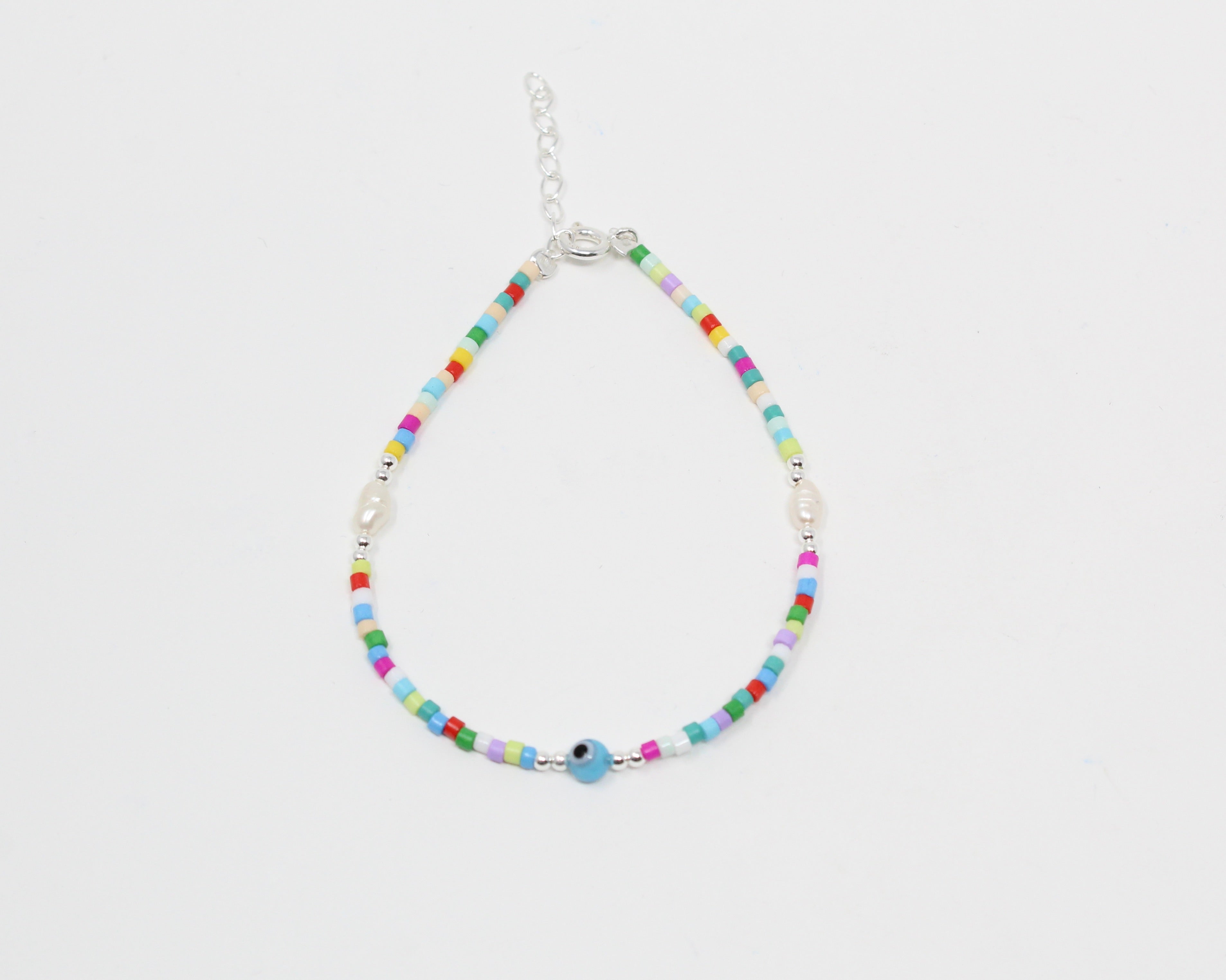 ÉTÉ, bracelet billes, argent sterling et perles.