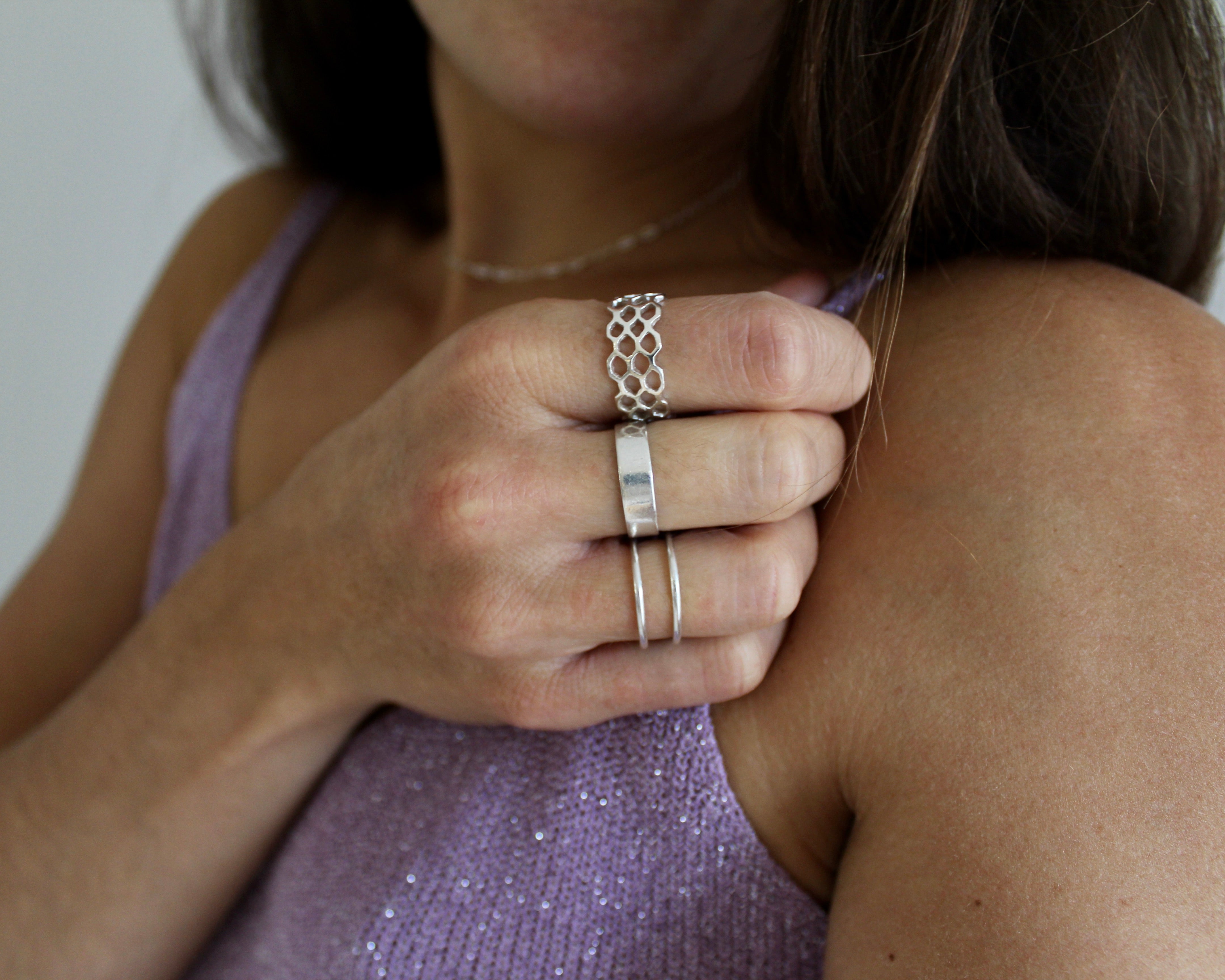 BEE, bague argent sterling.