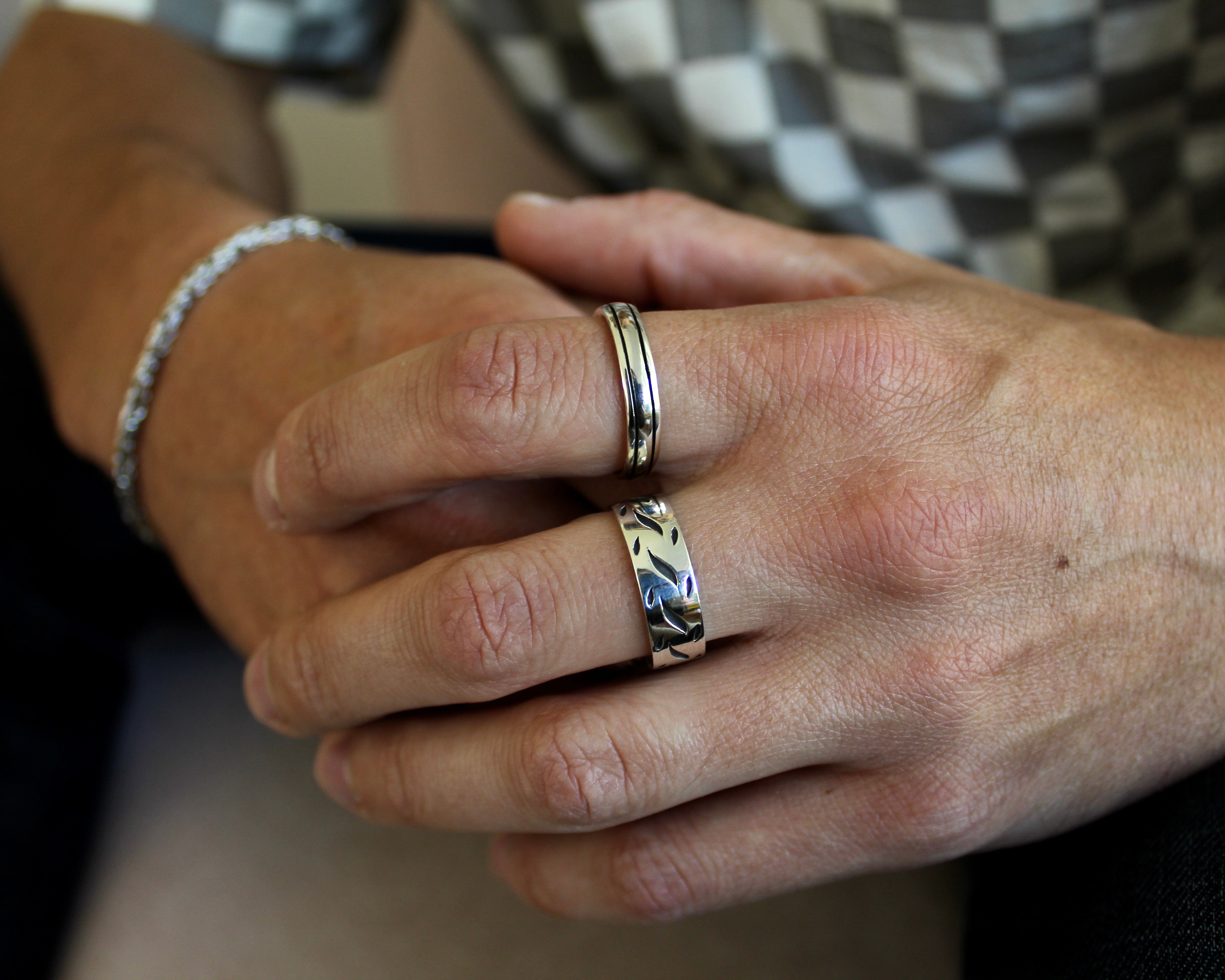 LAURIER, bague argent sterling.