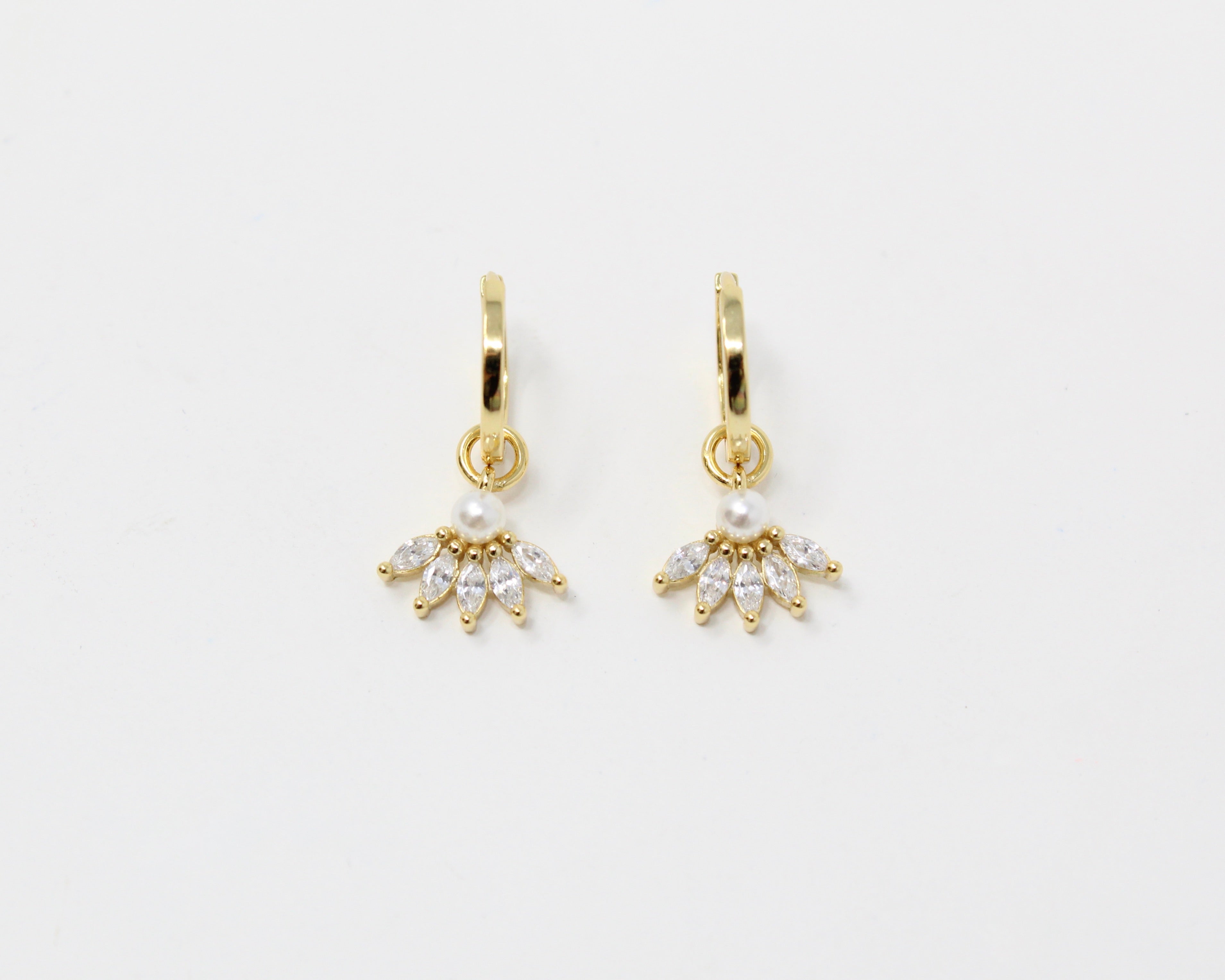 SOLIS, boucles d'oreille argent sterling plaqué or.