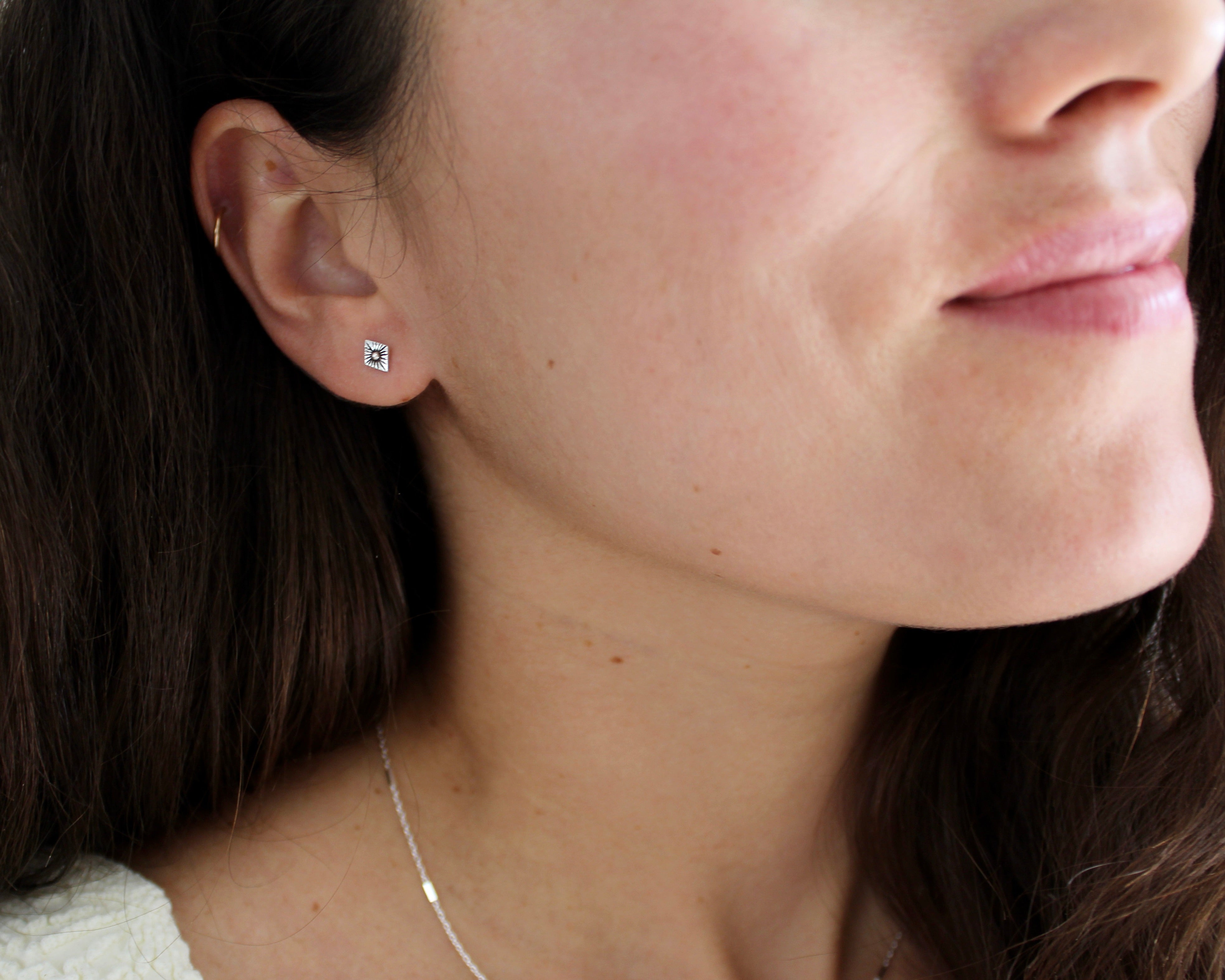 SOL, boucles d'oreilles argent sterling.