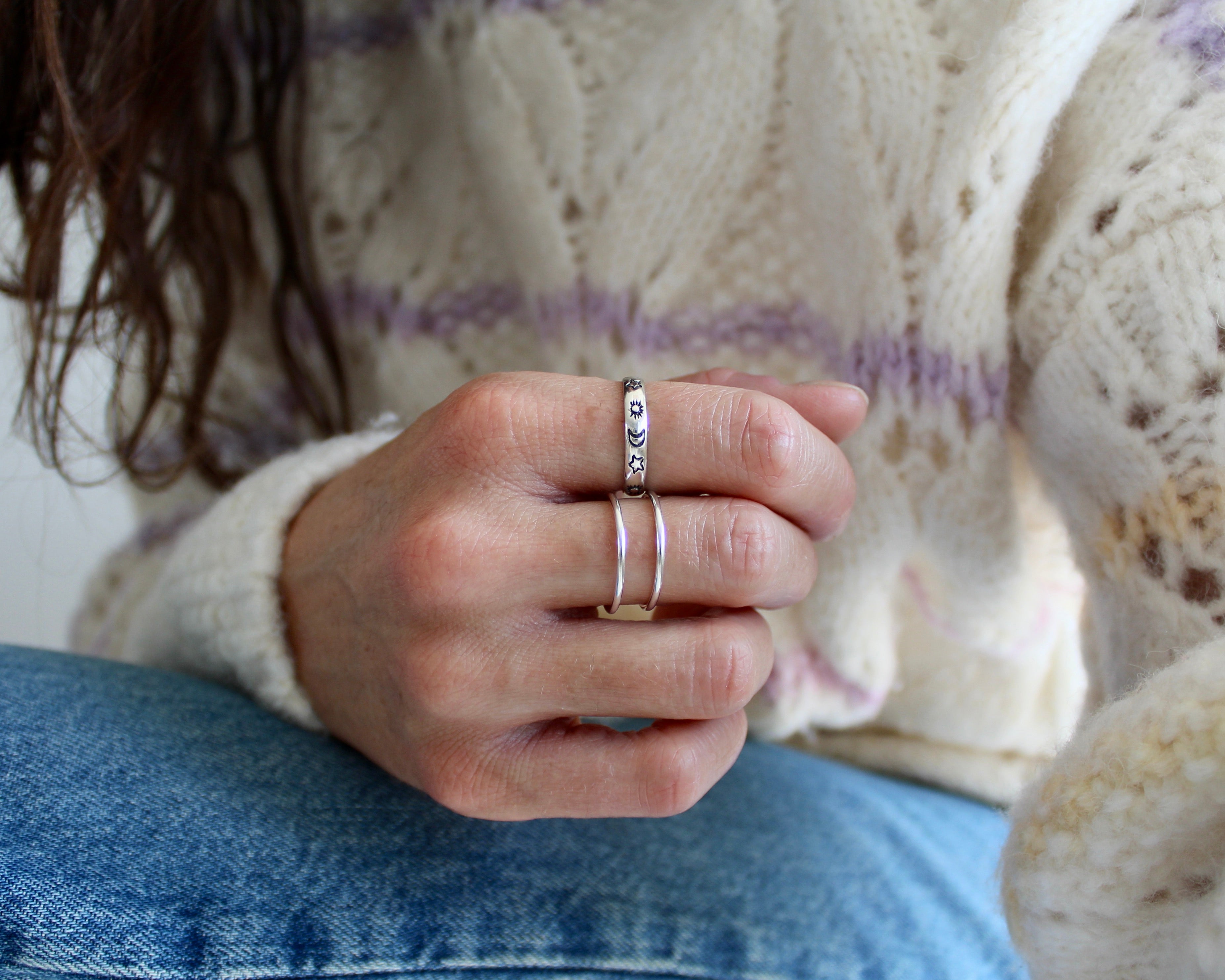 GALAXIE, bague argent sterling.