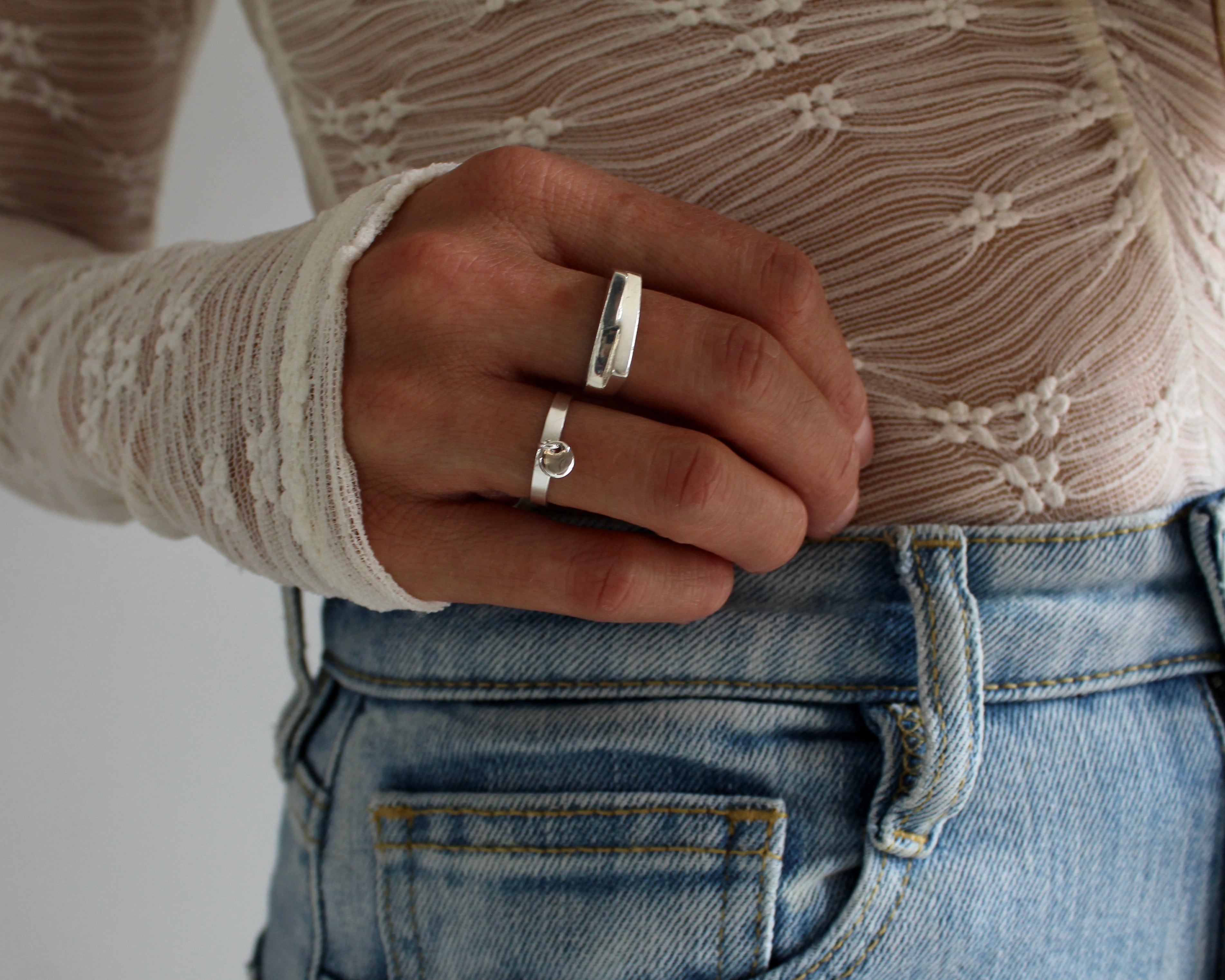 MONIQUE, bague argent sterling.