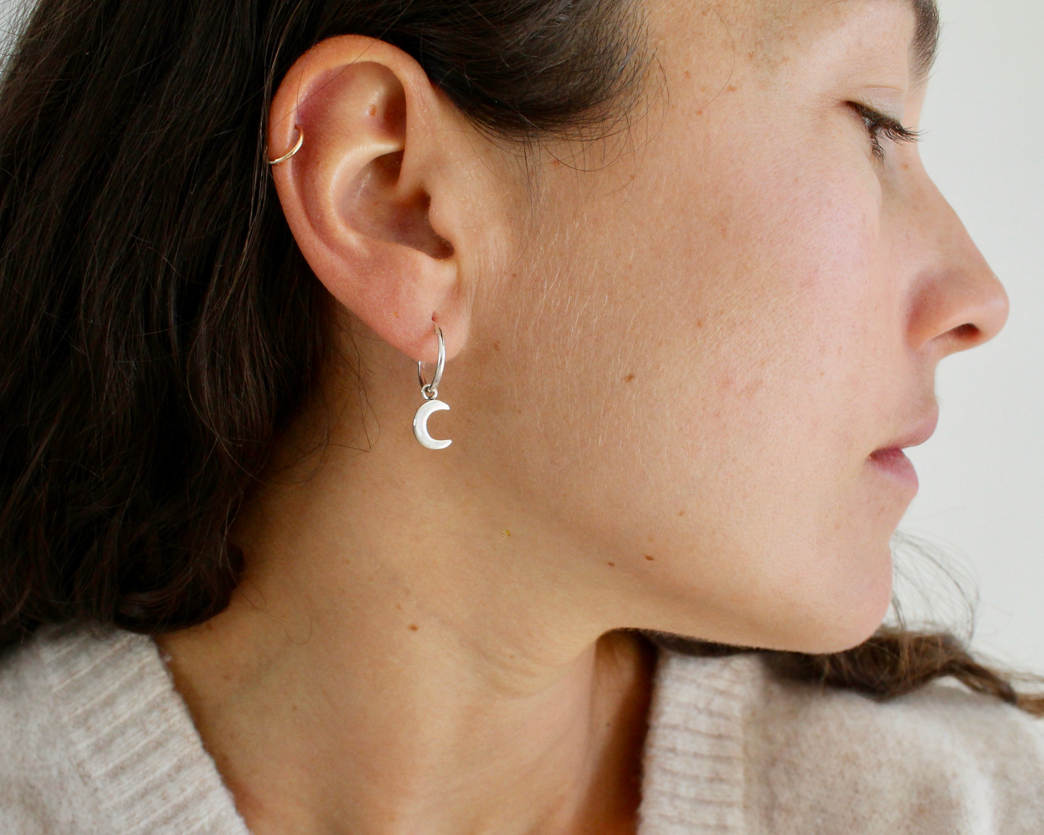NUIT, boucles d'oreilles argent sterling.