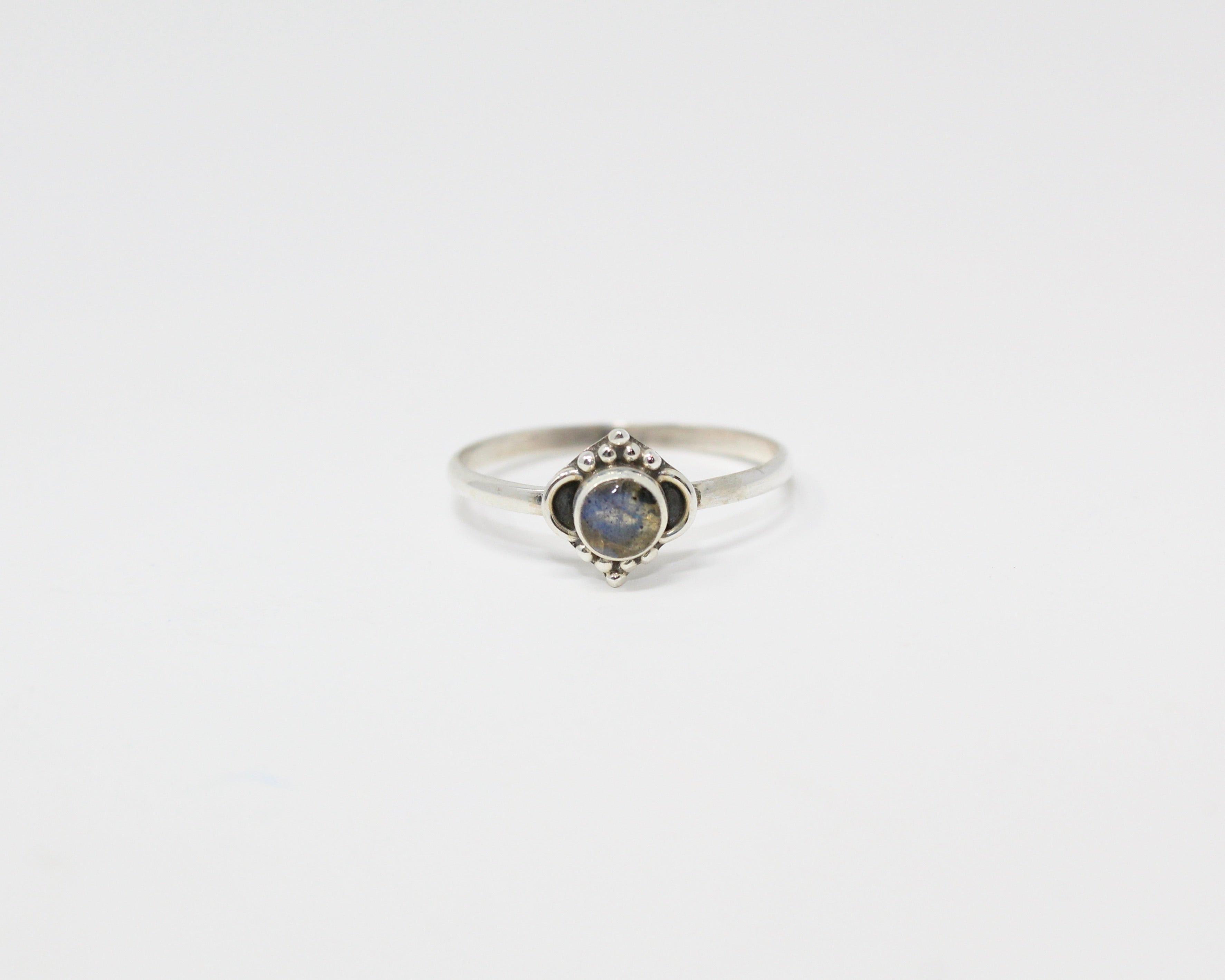 PAIX, bague argent sterling et pierre semi-précieuse, labradorite.