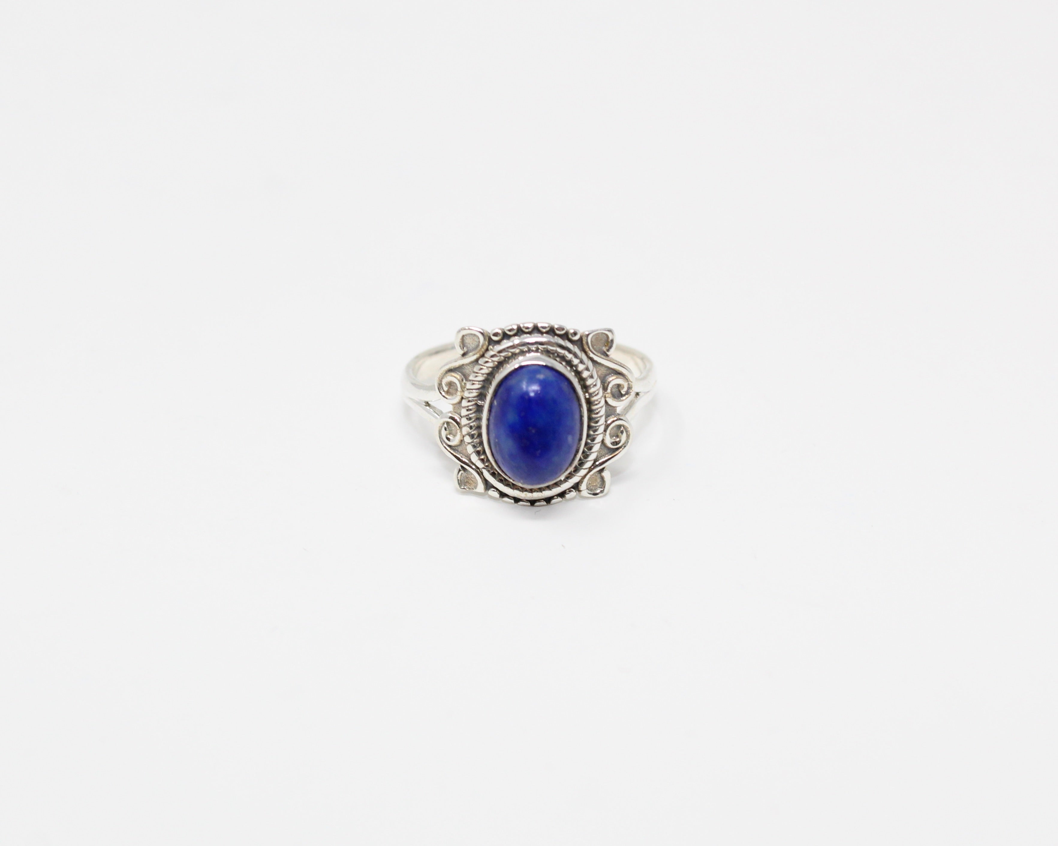 PATIENCE, bague argent sterling et pierre semi-précieuse, lapis lazuli.