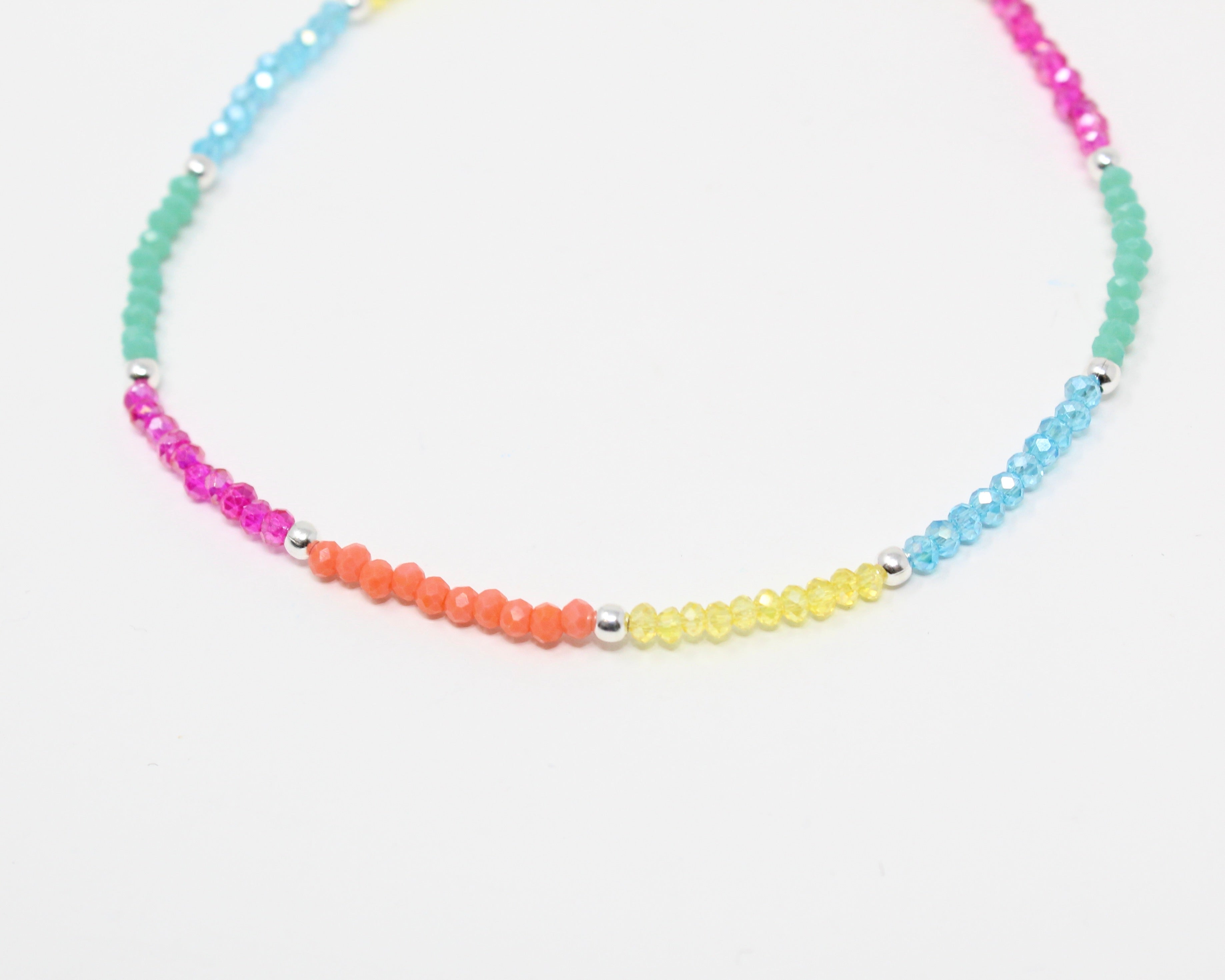 IRIS, bracelet de cheville, argent sterling et billes.