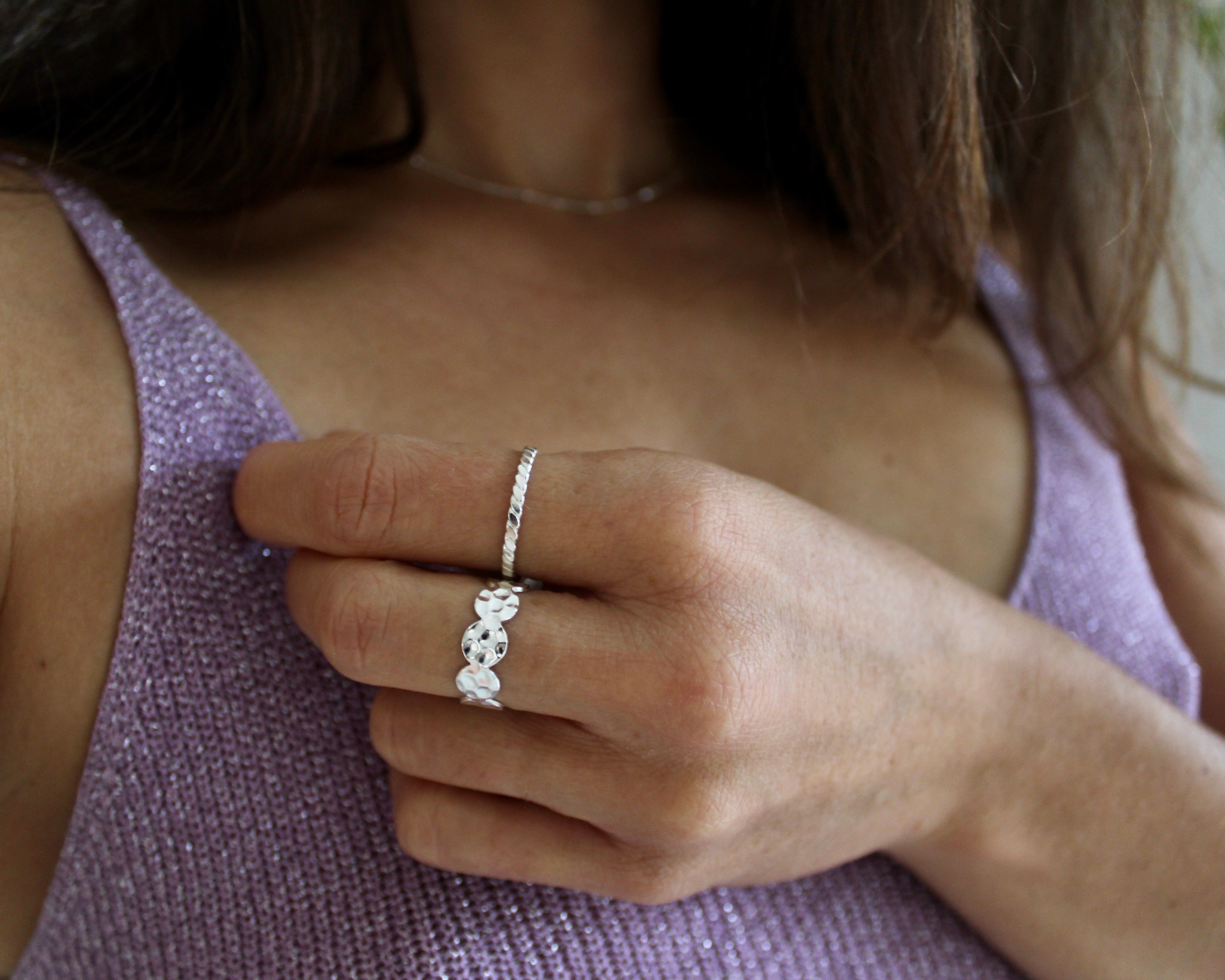 LUNAIRE, bague argent sterling.