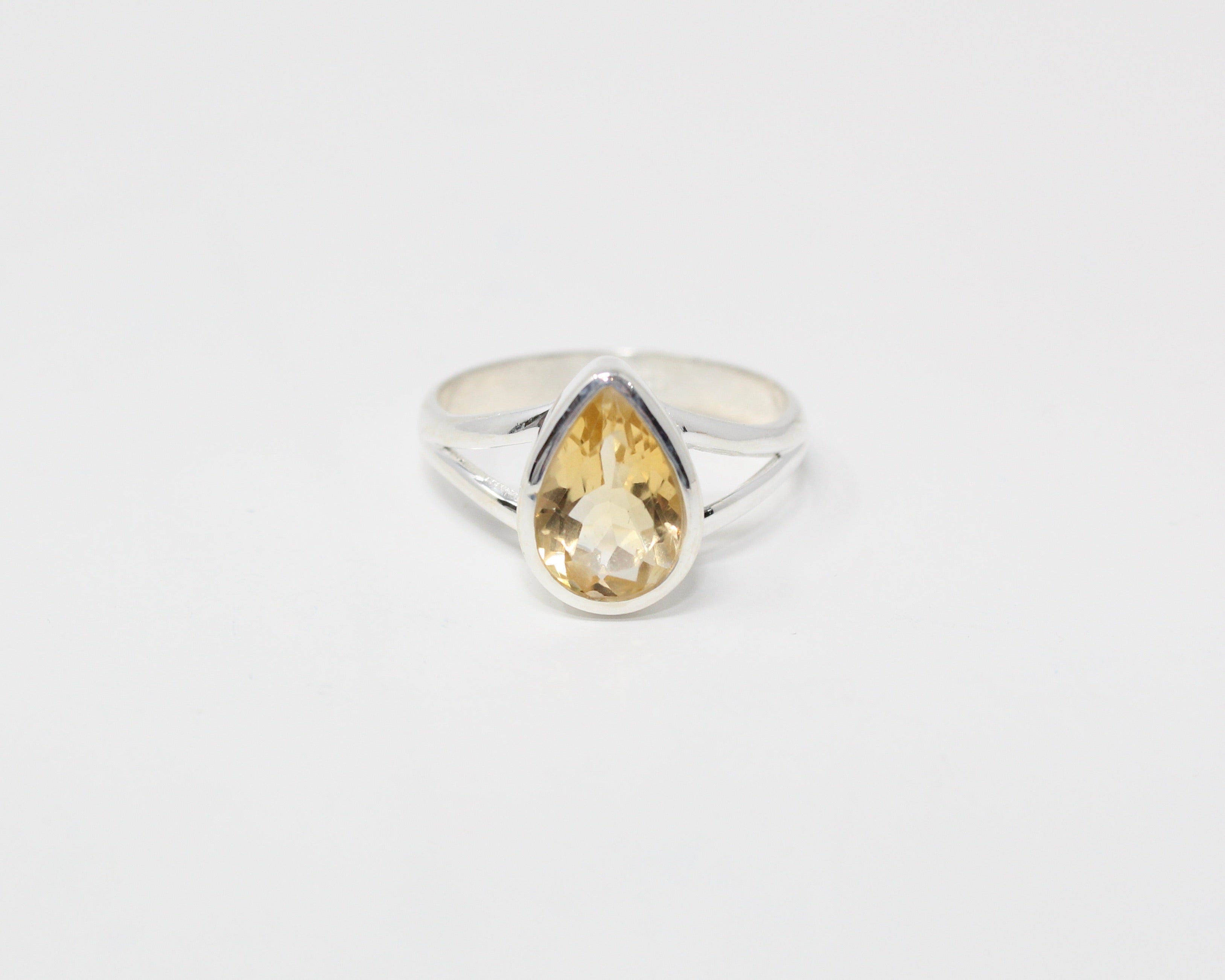 PASSION, bague argent et pierre semi-précieuse, citrine.