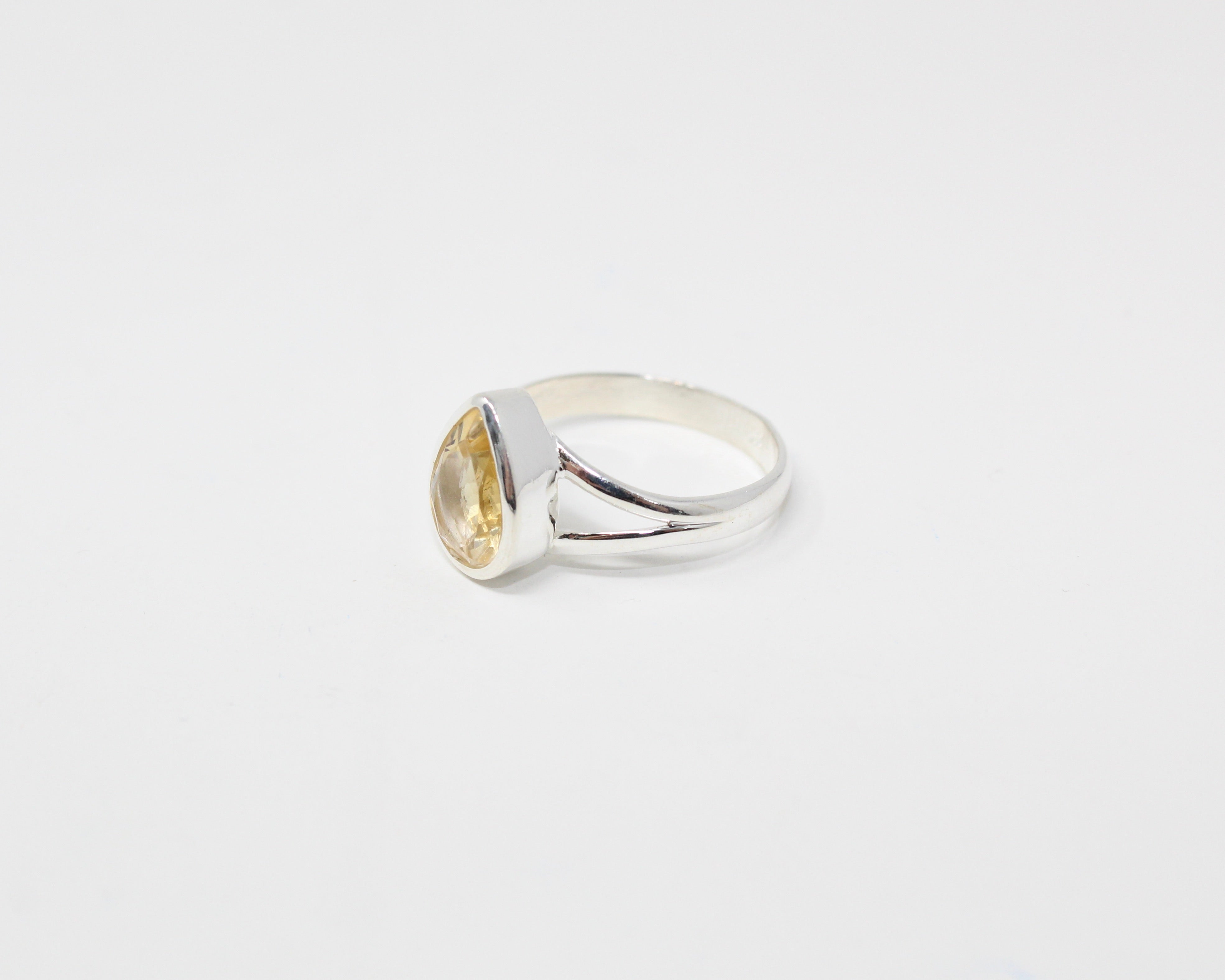 PASSION, bague argent et pierre semi-précieuse, citrine.