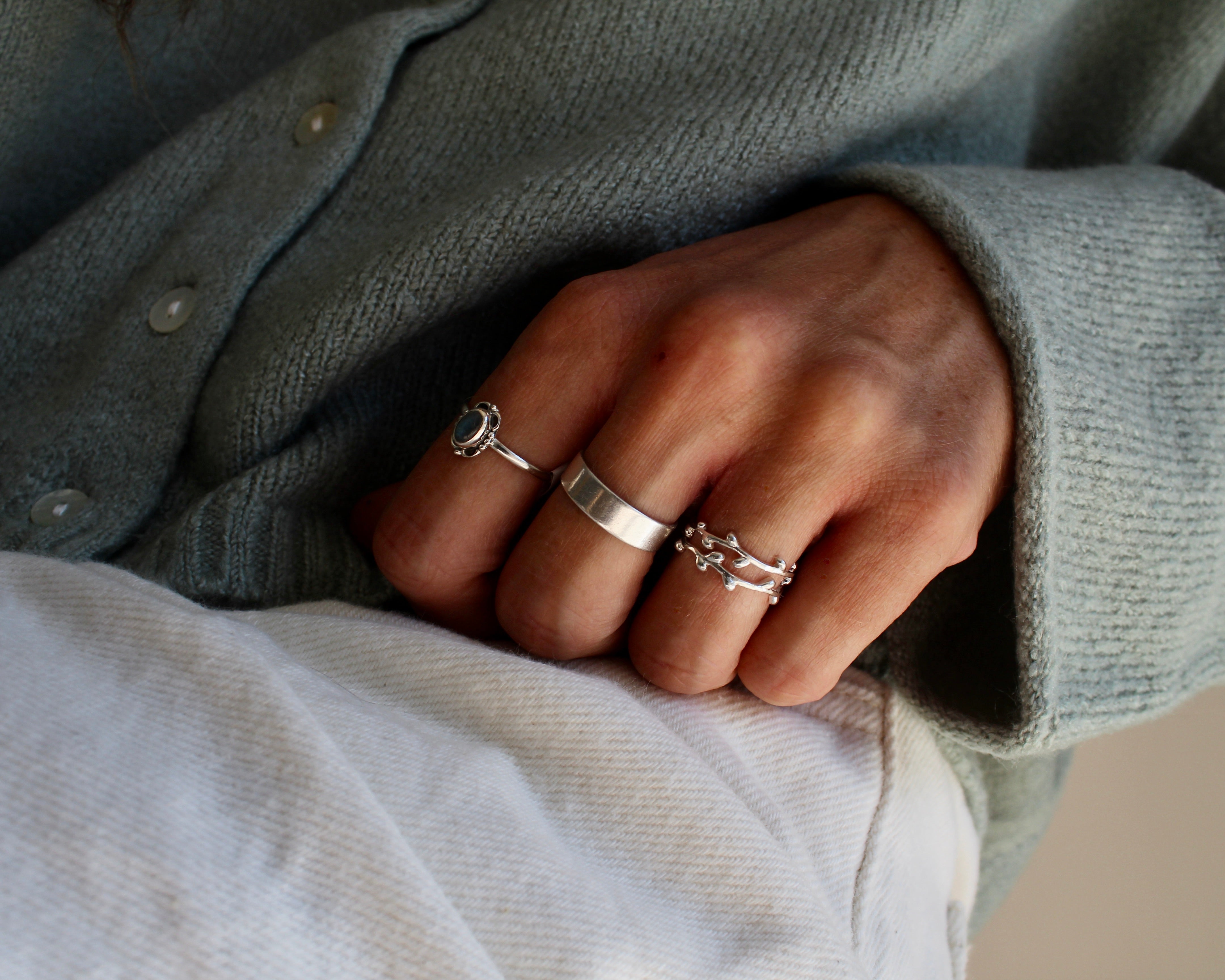 ANÉMONE, bague argent sterling.