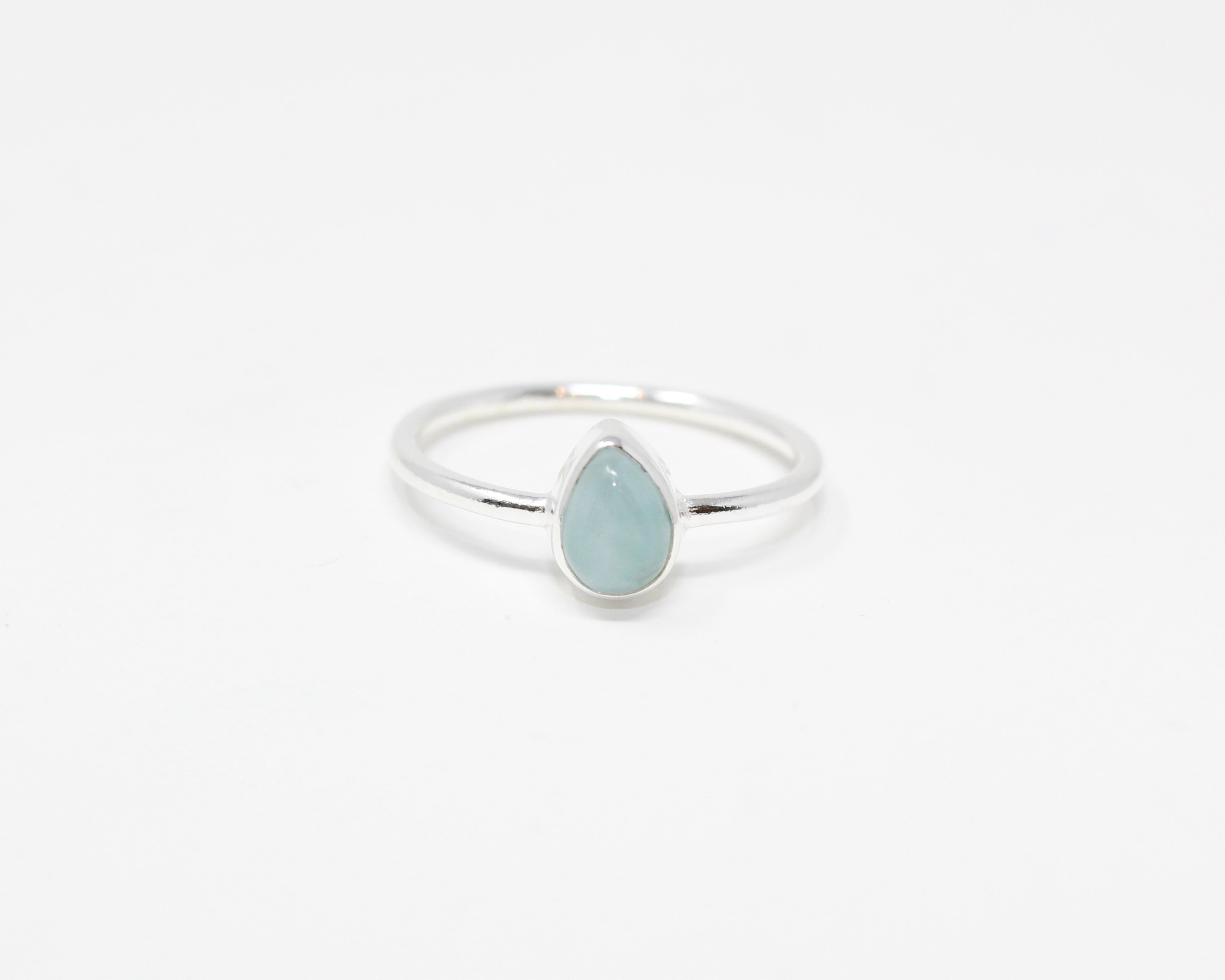 COQUETTE, bague argent sterling et pierre semi-précieuse, larimar.