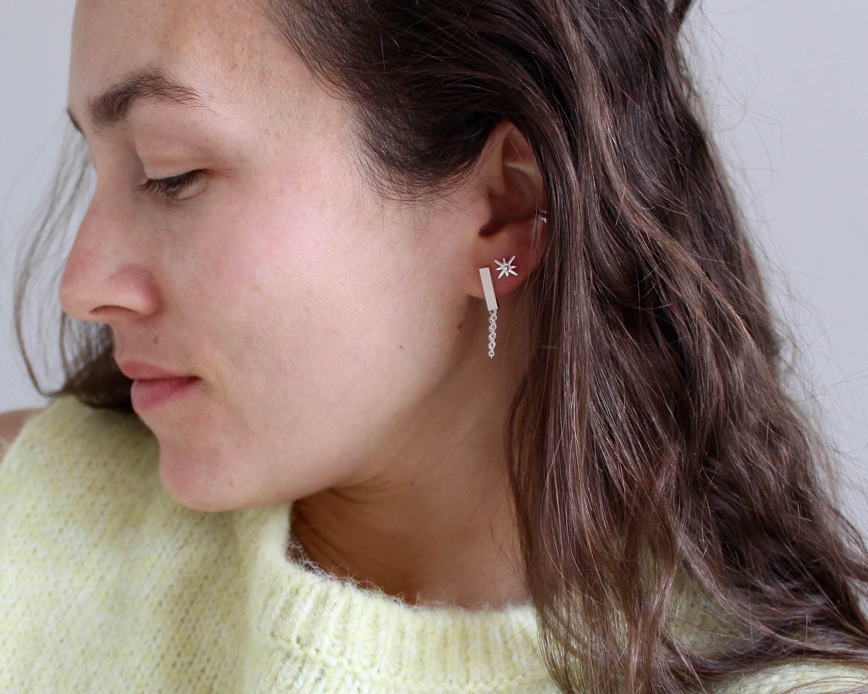 JESS, boucle d'oreille argent sterling.