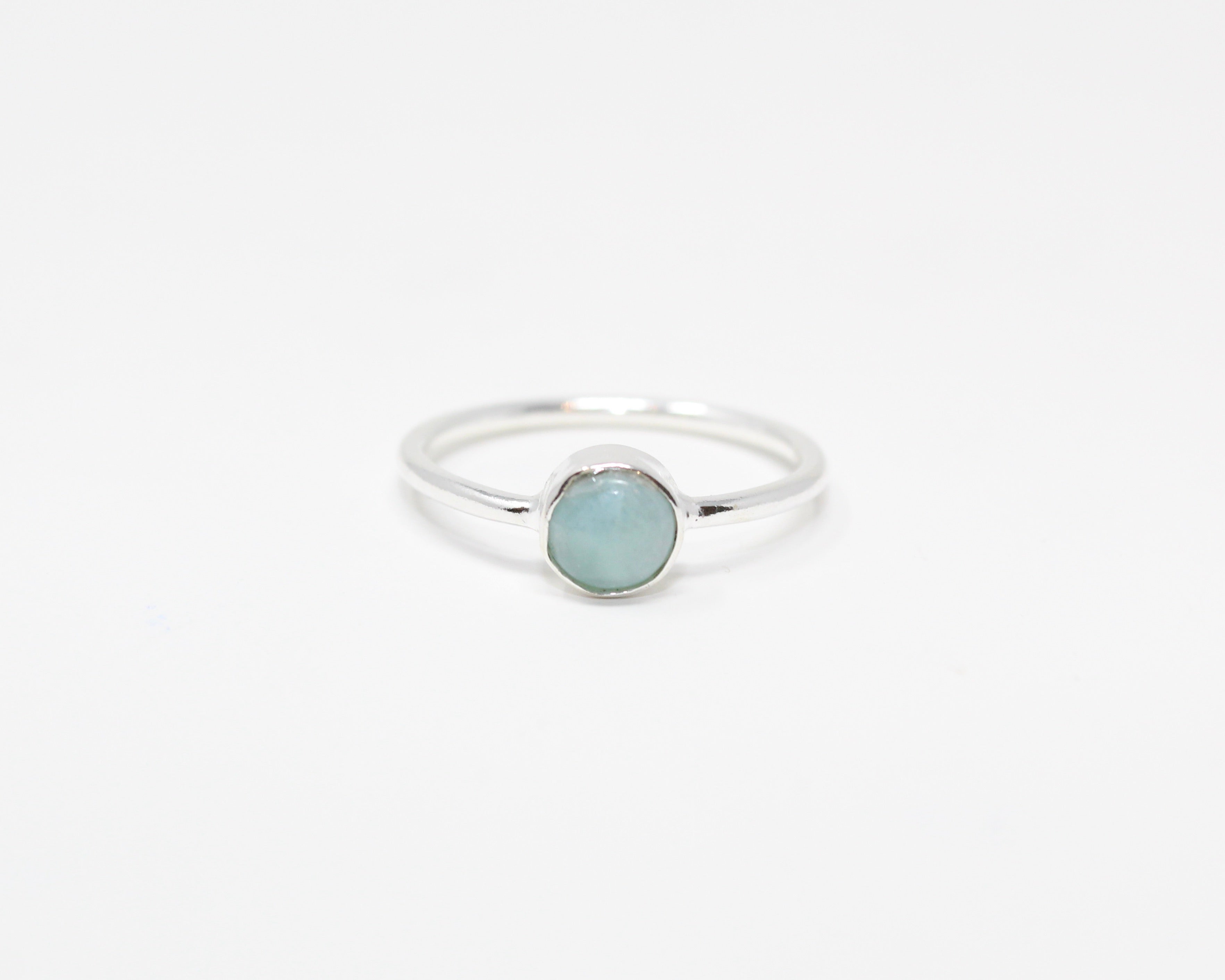 COQUETTE, bague argent sterling et pierre semi-précieuse, larimar.
