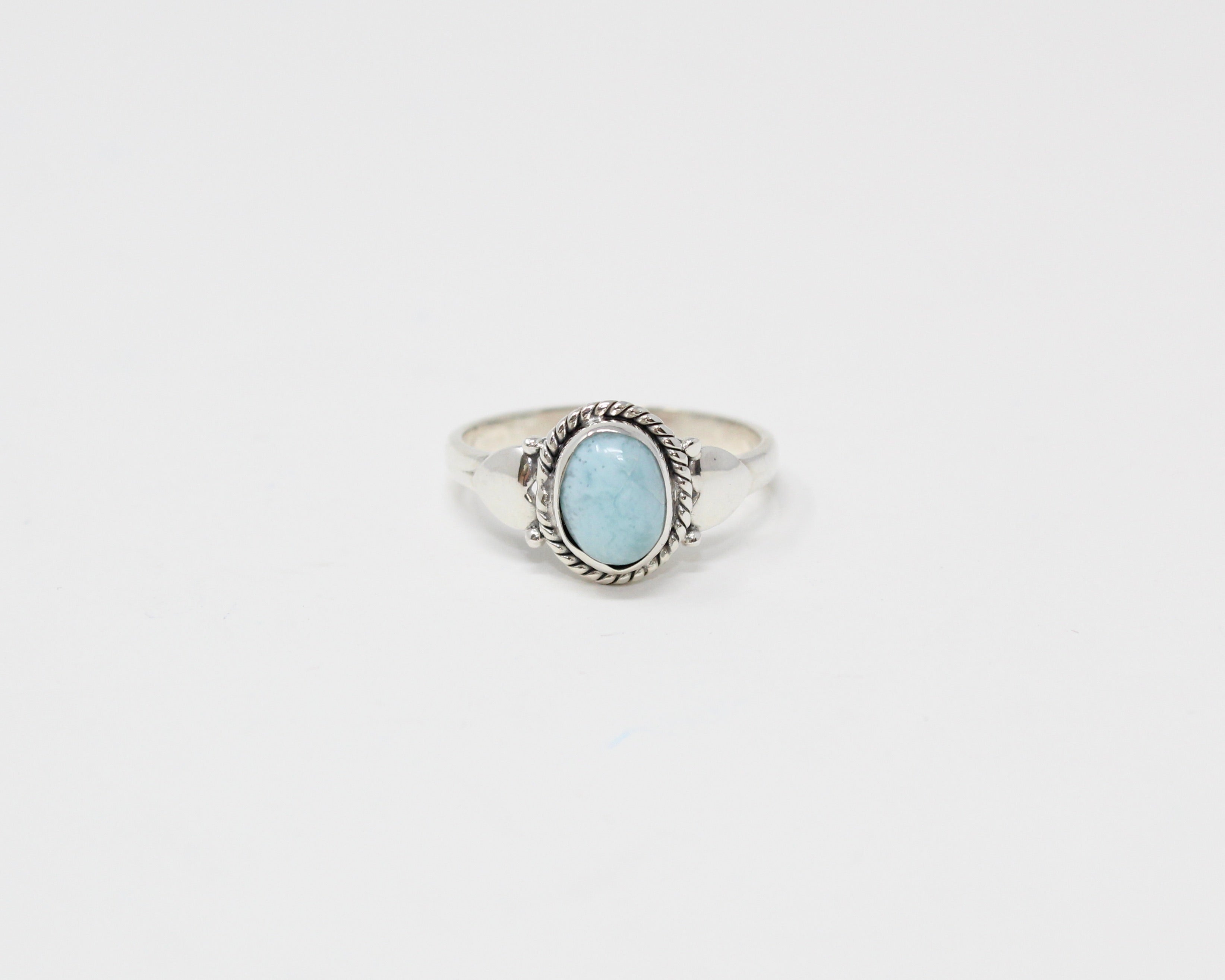 AMOUR, bague argent et pierre semi-précieuse, larimar.