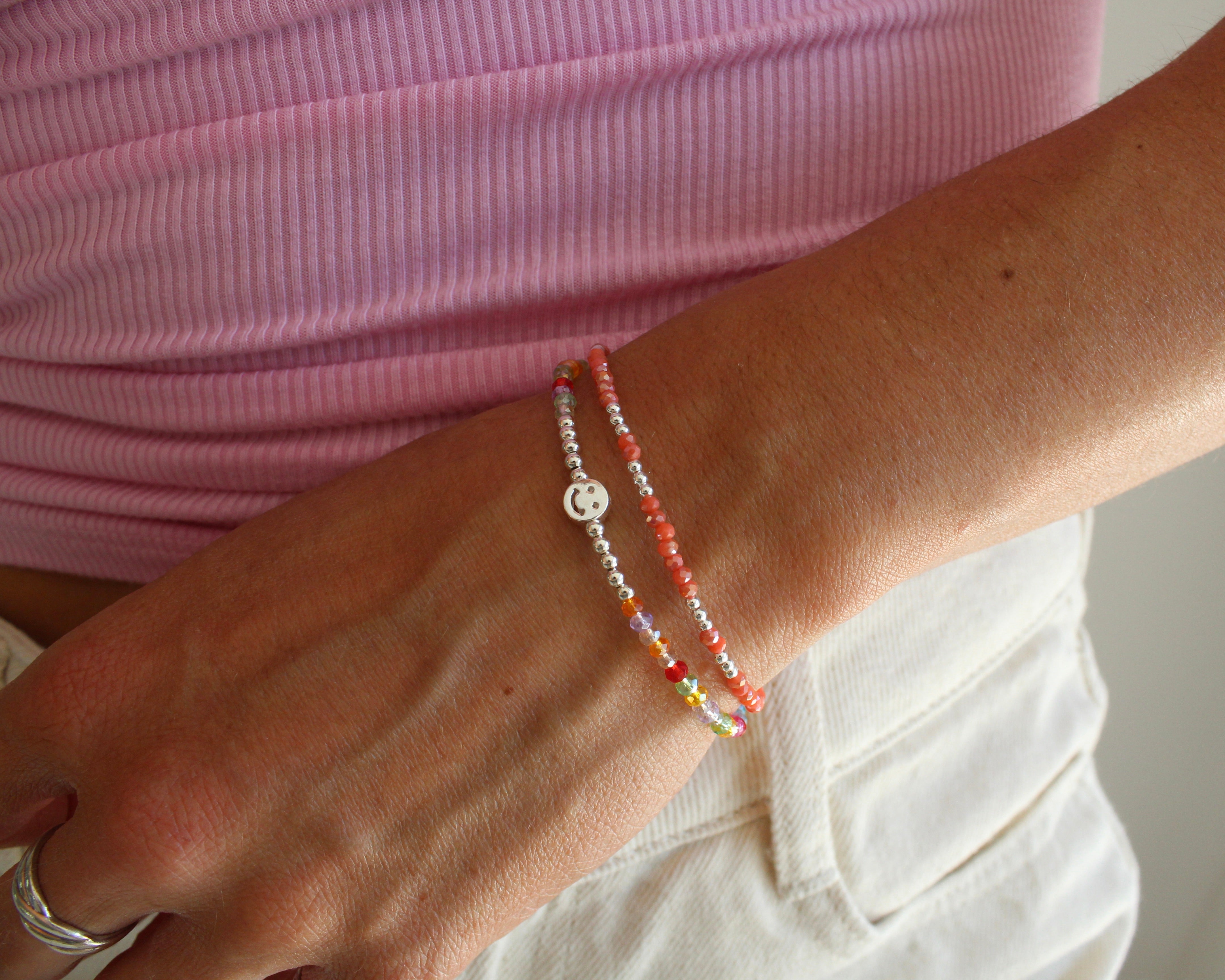 SMILE, bracelet argents sterling et billes.