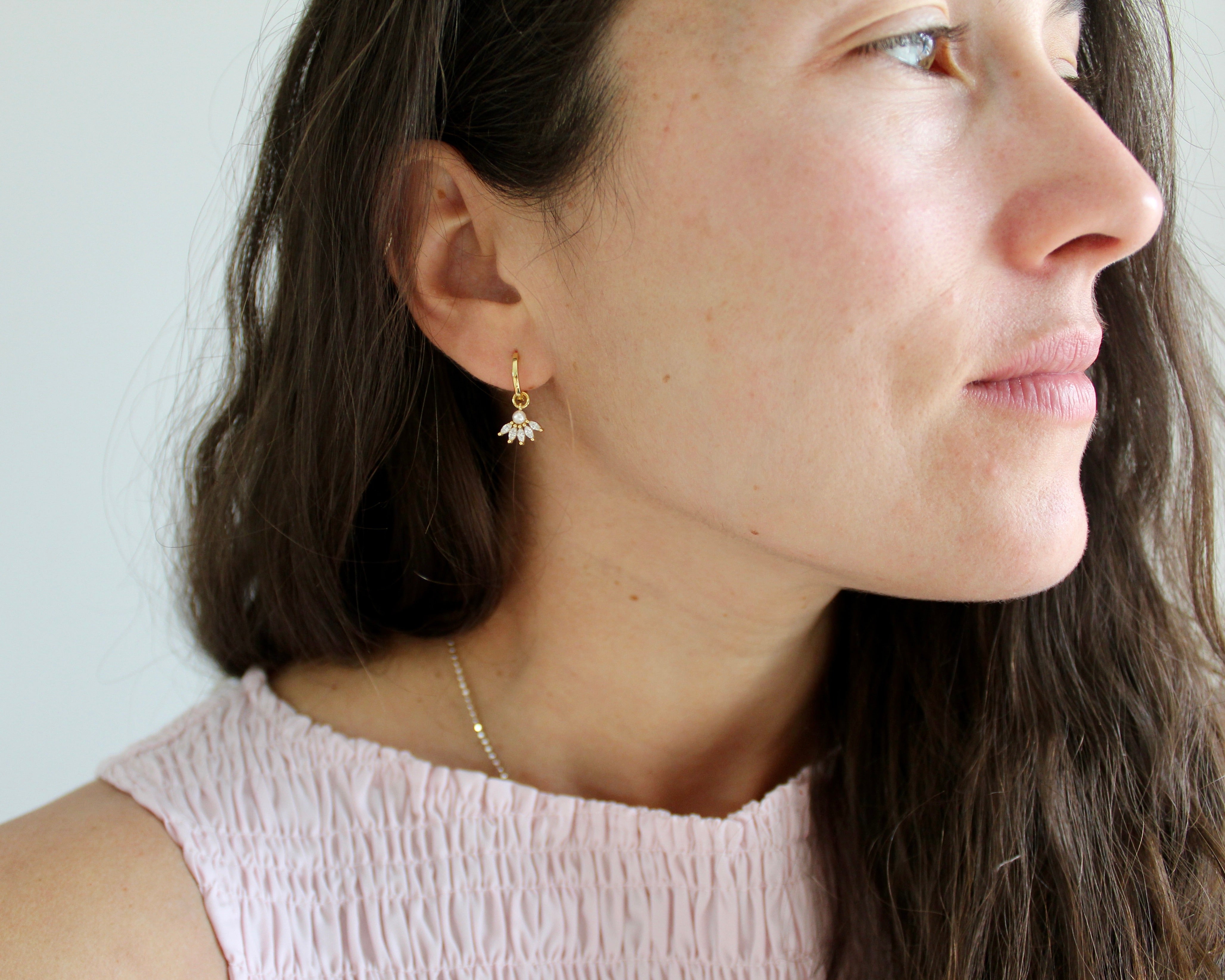 SOLIS, boucles d'oreille argent sterling plaqué or.
