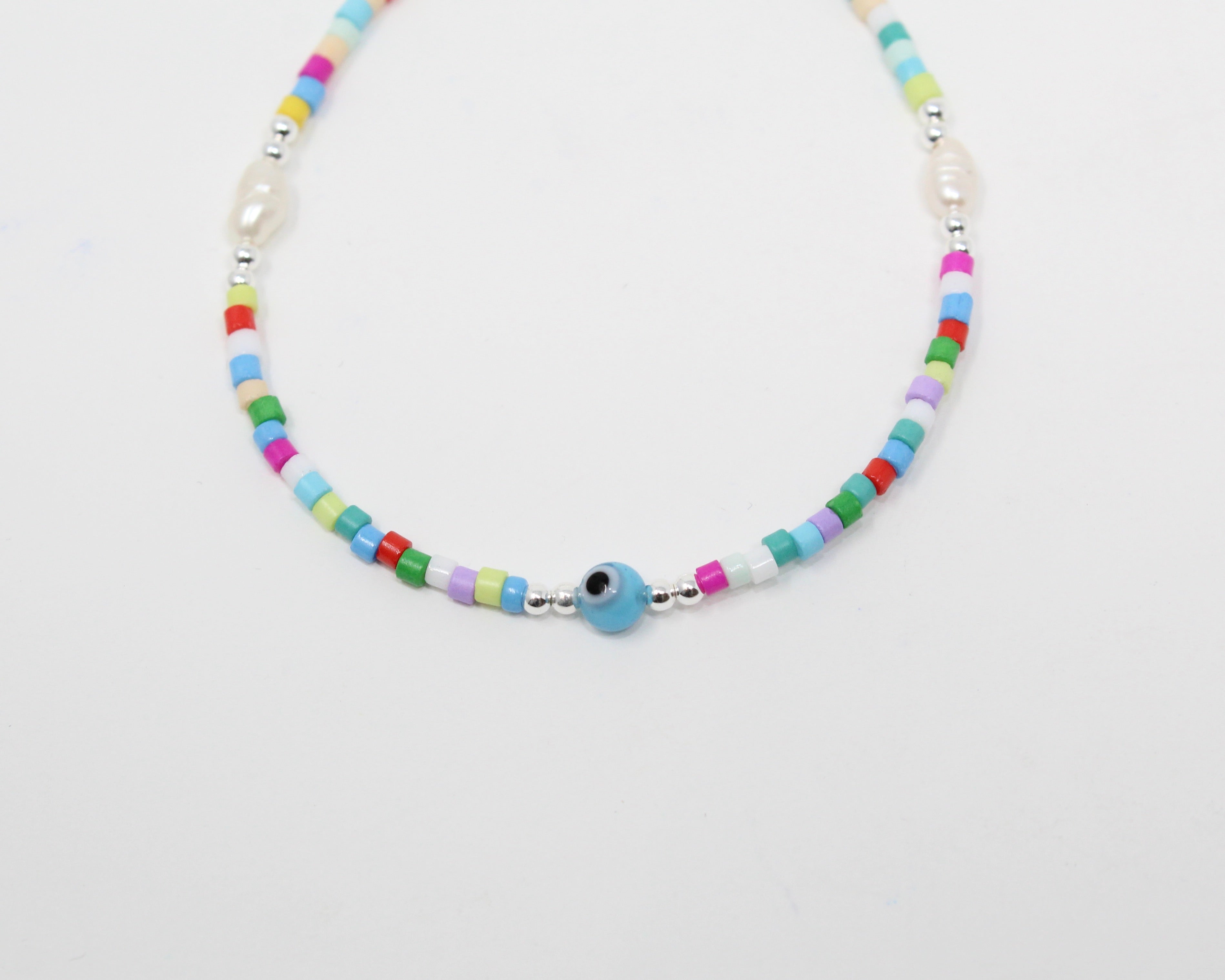ÉTÉ, bracelet billes, argent sterling et perles.