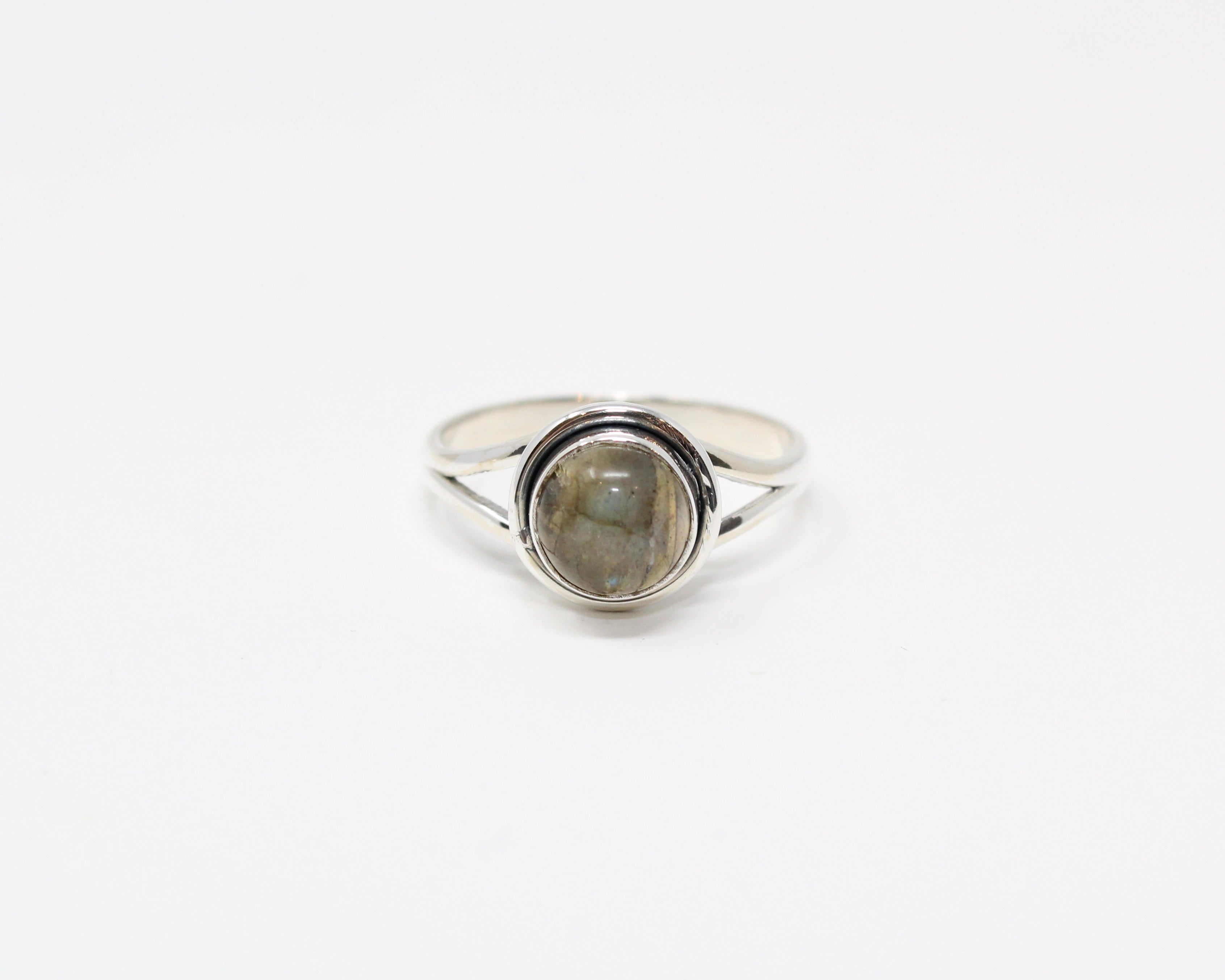 CHARME, bague argent sterling et pierre semi-précieuse, labradorite.