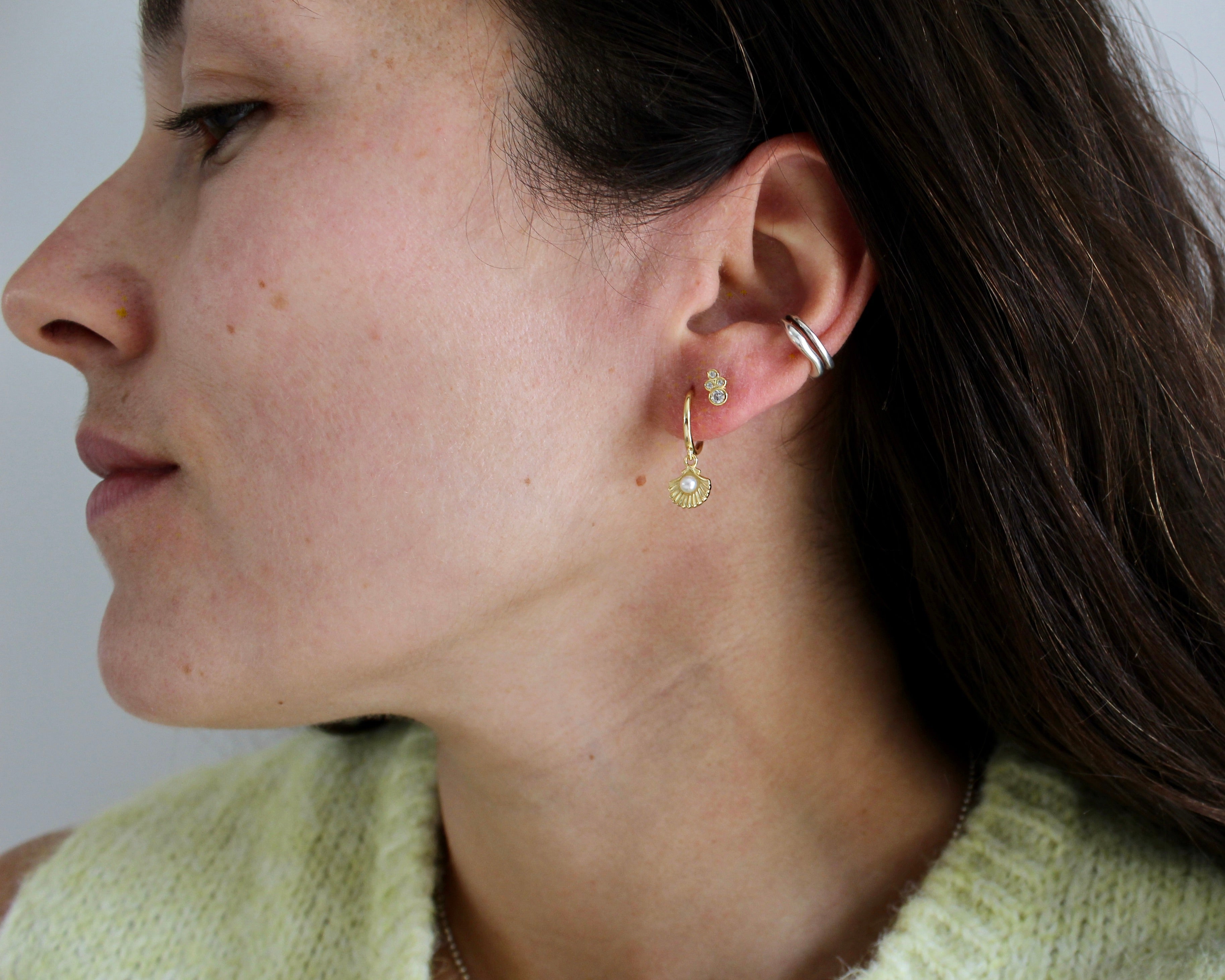 FUCA, boucles d'oreille argent sterling plaqué or.