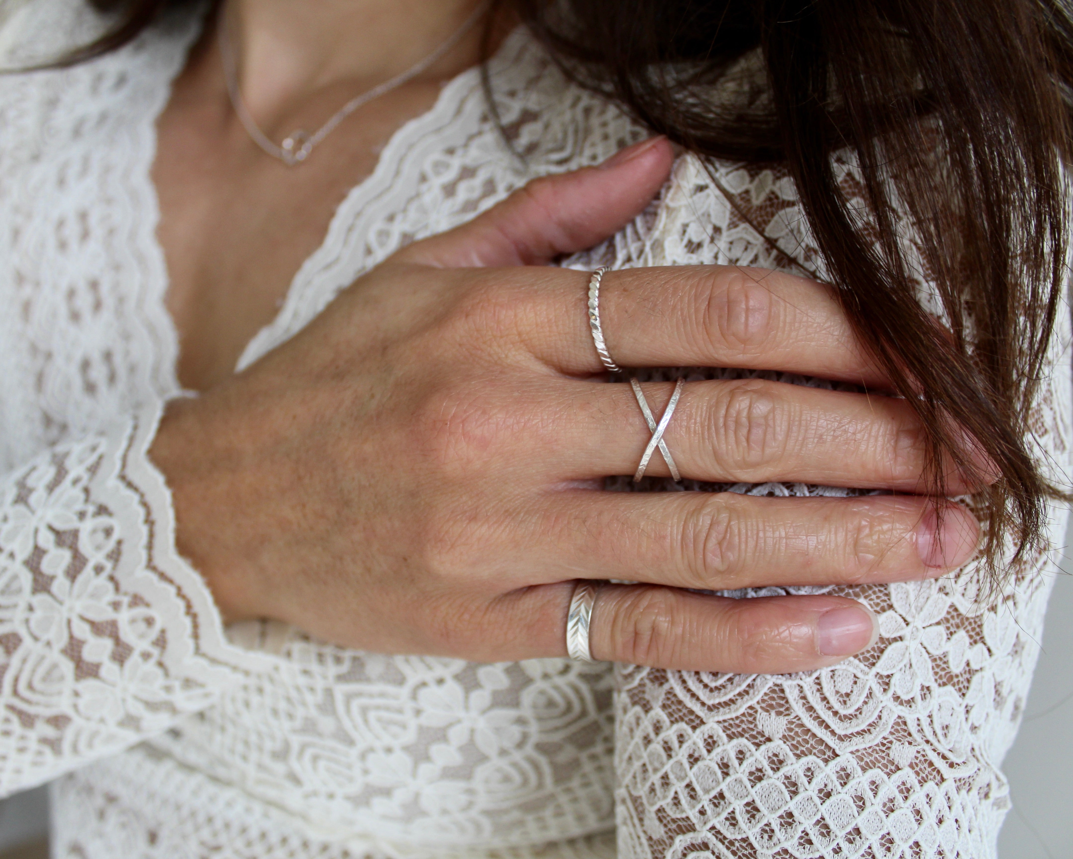 GRAVITÉ,  bague argent sterling.