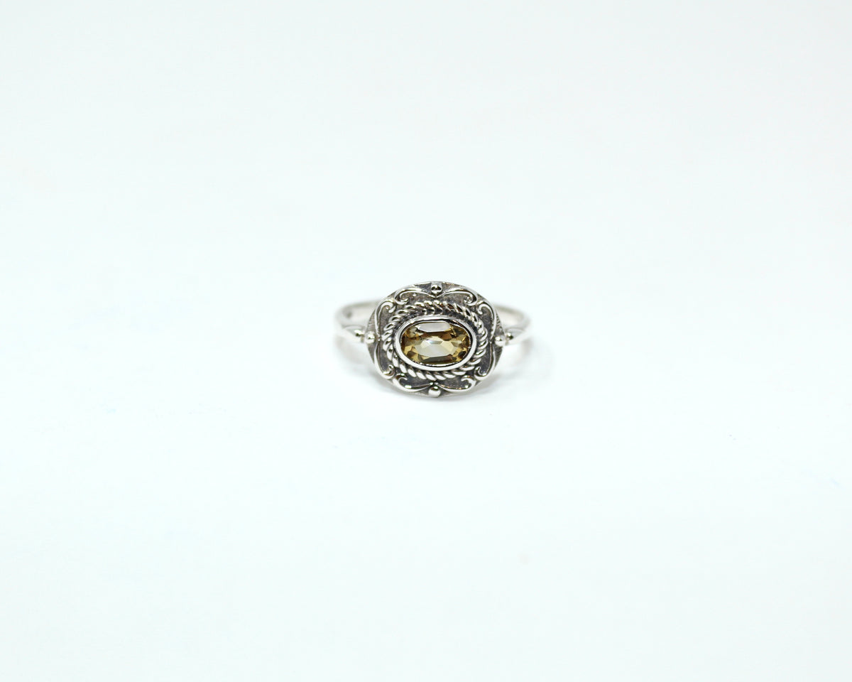 JOIE, bague argent sterling et pierre semi-précieuse, citrine.