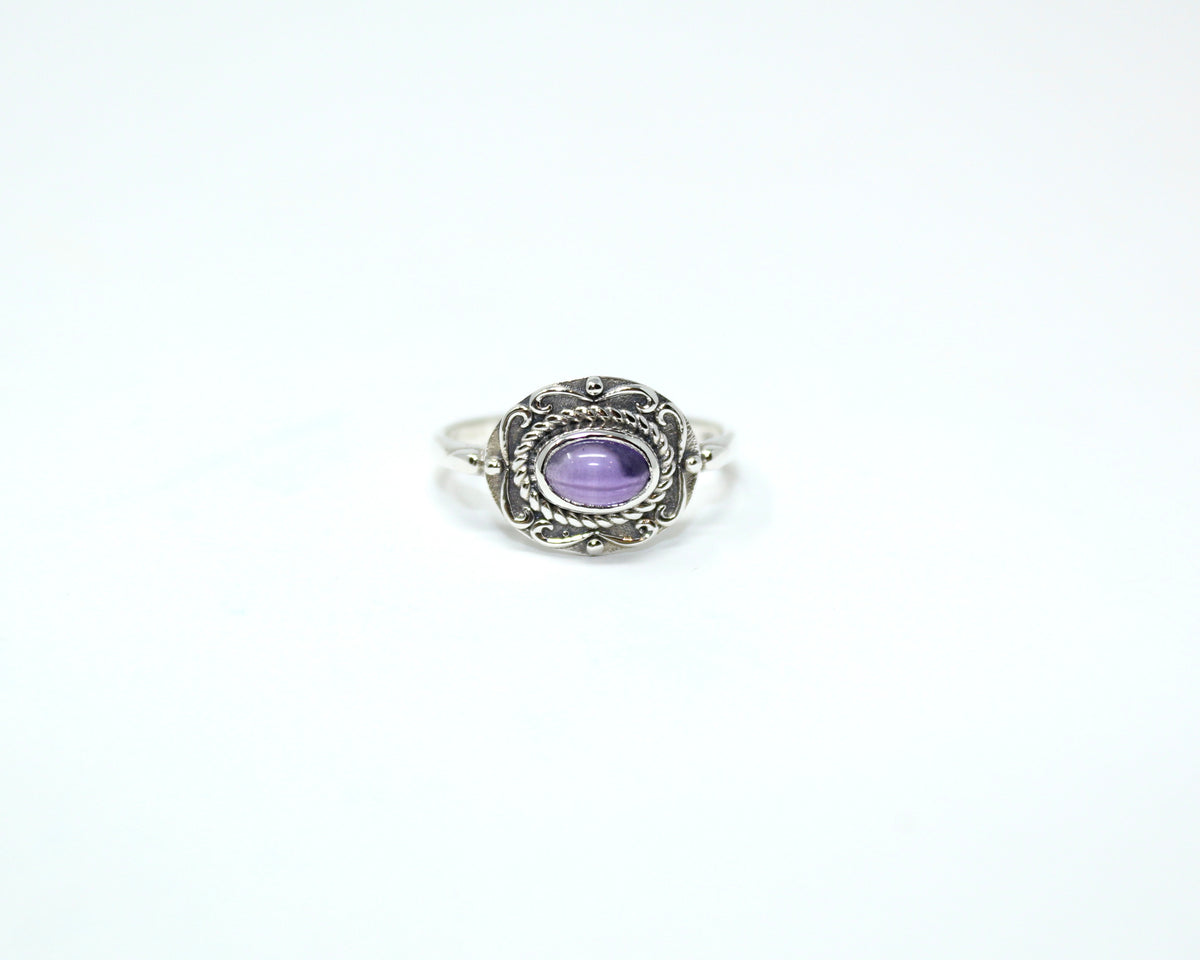 JOIE, bague argent sterling et pierre semi-précieuse, améthyste.
