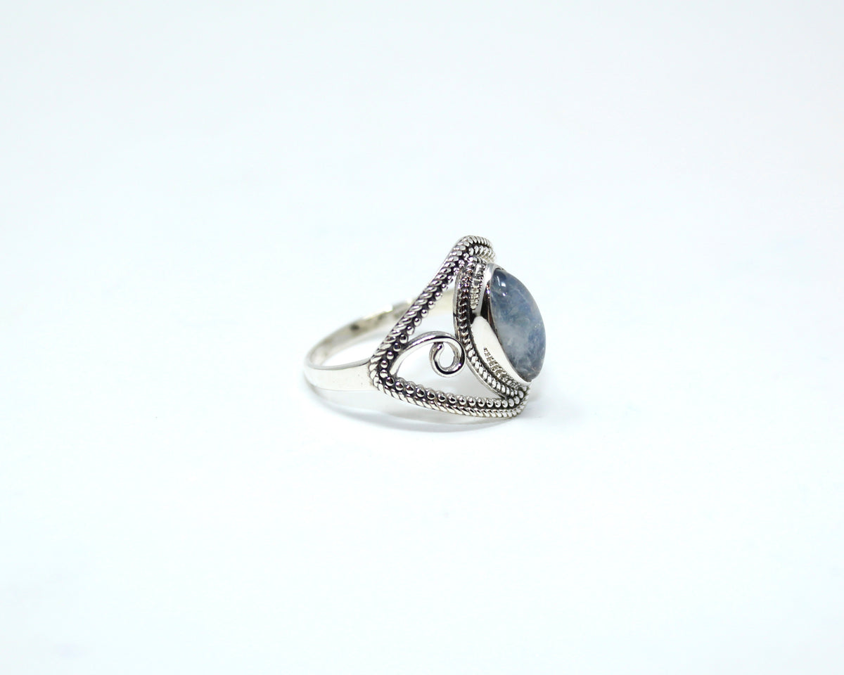 HARMONIE, bague argent sterling et pierre semi-précieuse, pierre de lune.