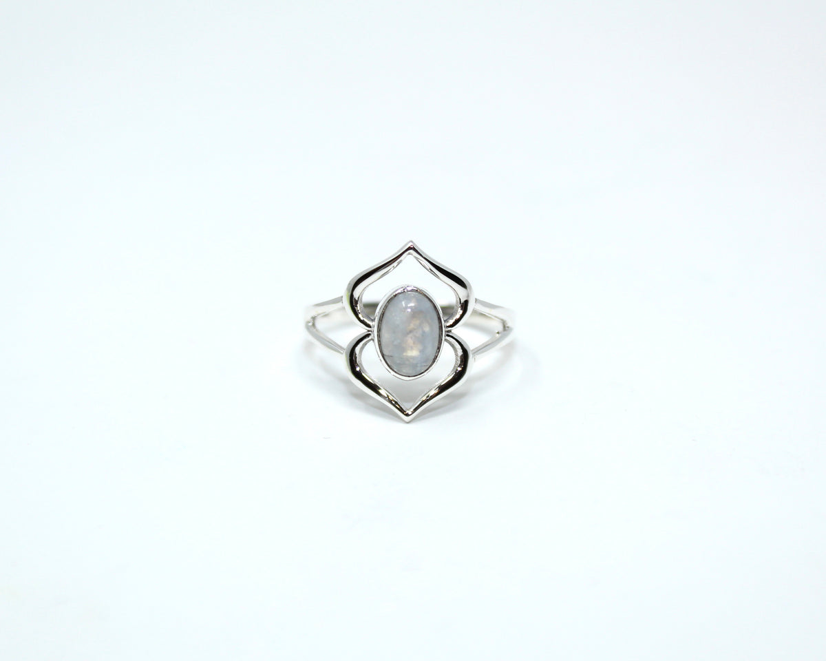 ÉVEIL, bague argent sterling et pierre semi-précieuse, pierre de lune.
