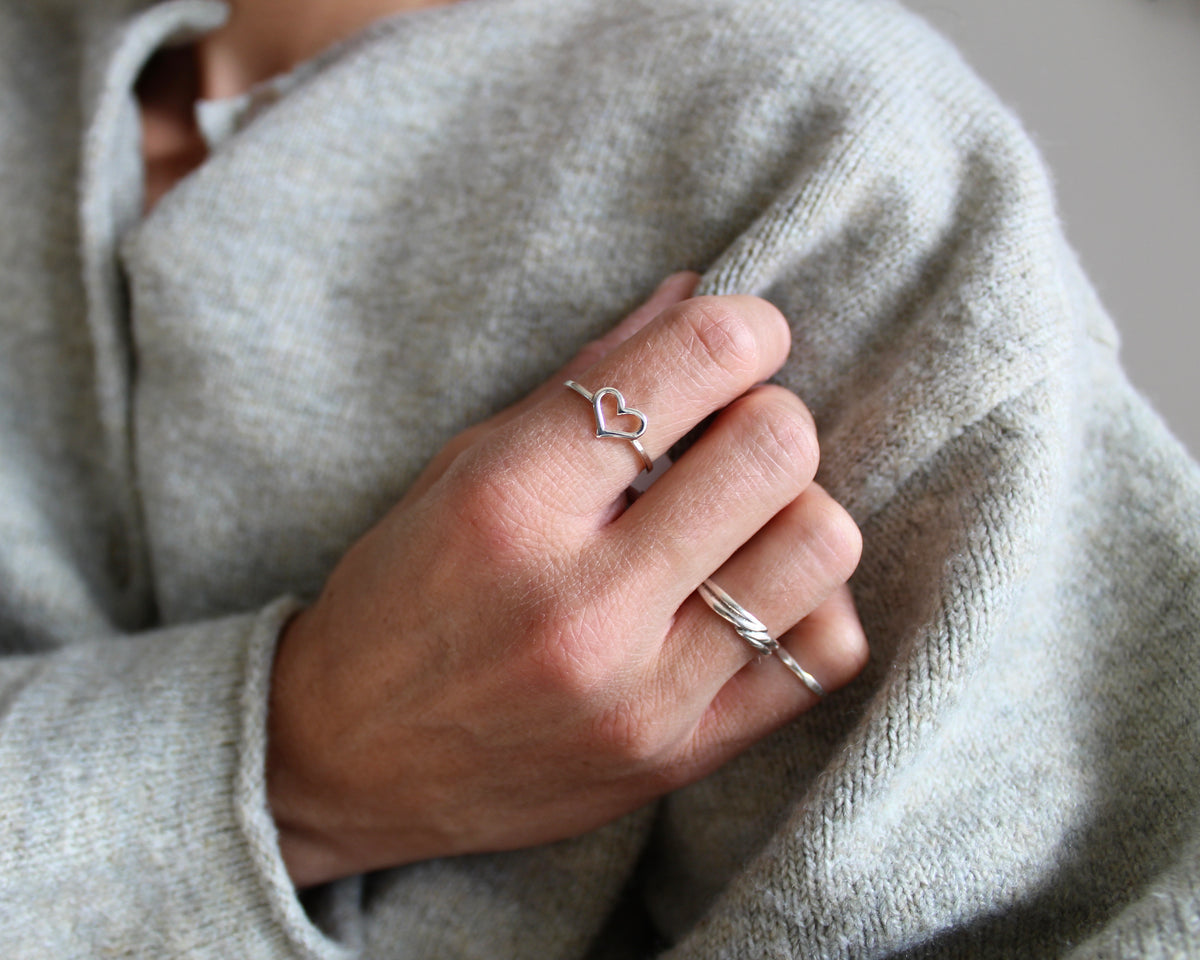 LOVE, bague argent sterling.