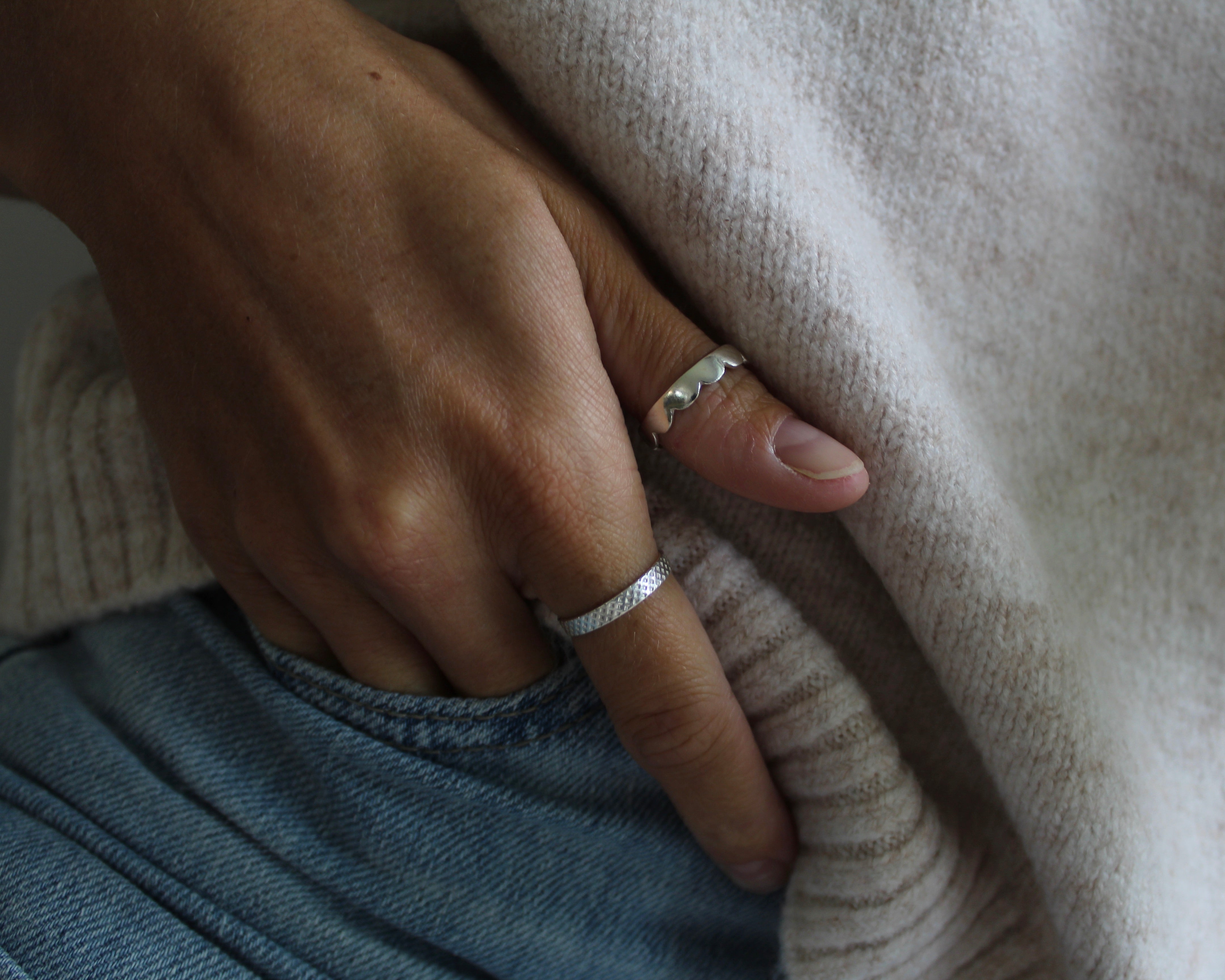 ESPACE, bague argent sterling.