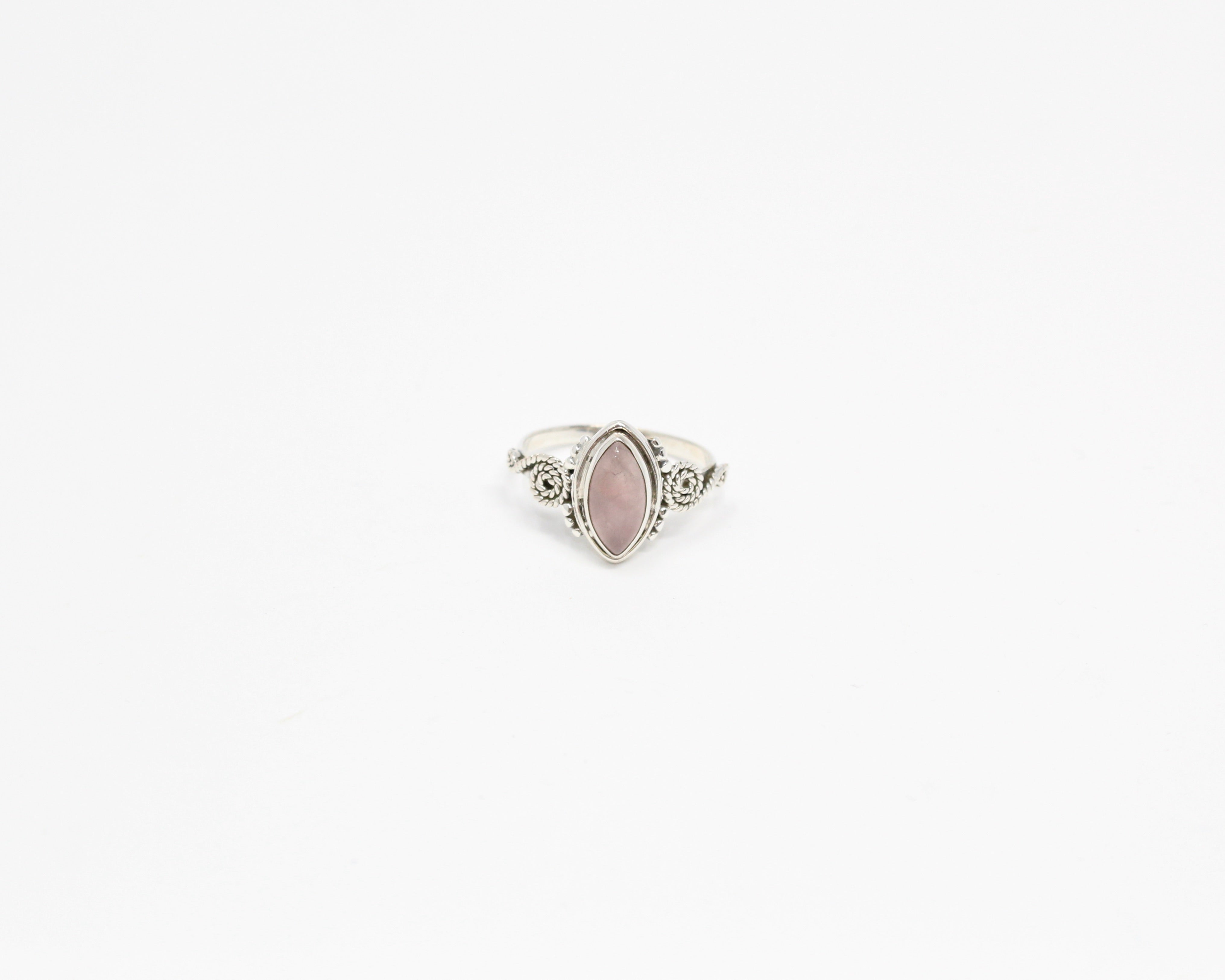 CONFIANCE, bague argent sterling & pierre semi-précieuse, QUARTZ ROSE.