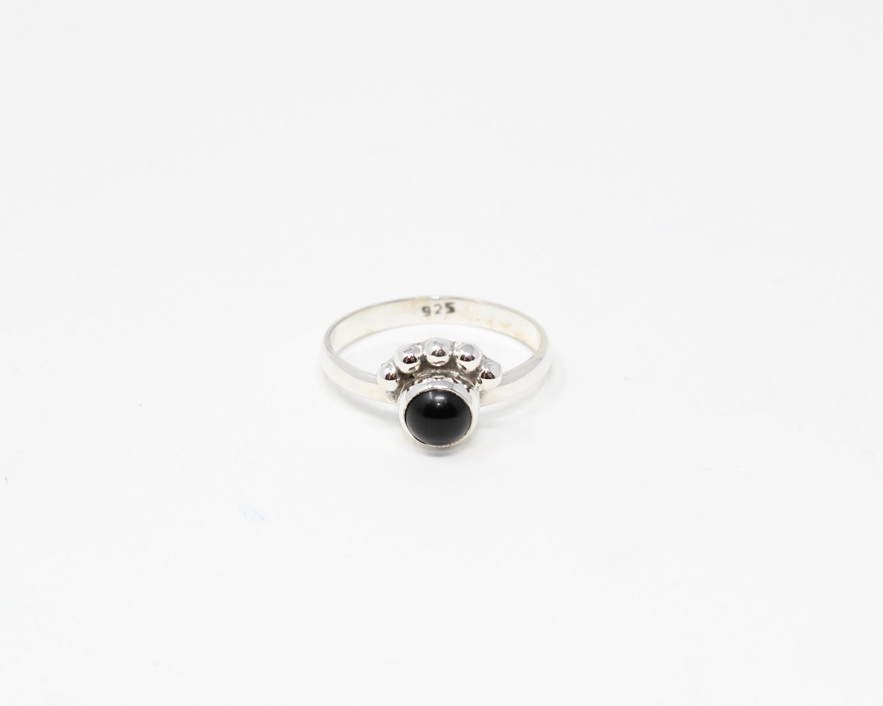 CALME, bague argent sterling et pierre semi-précieuse, ONYX.