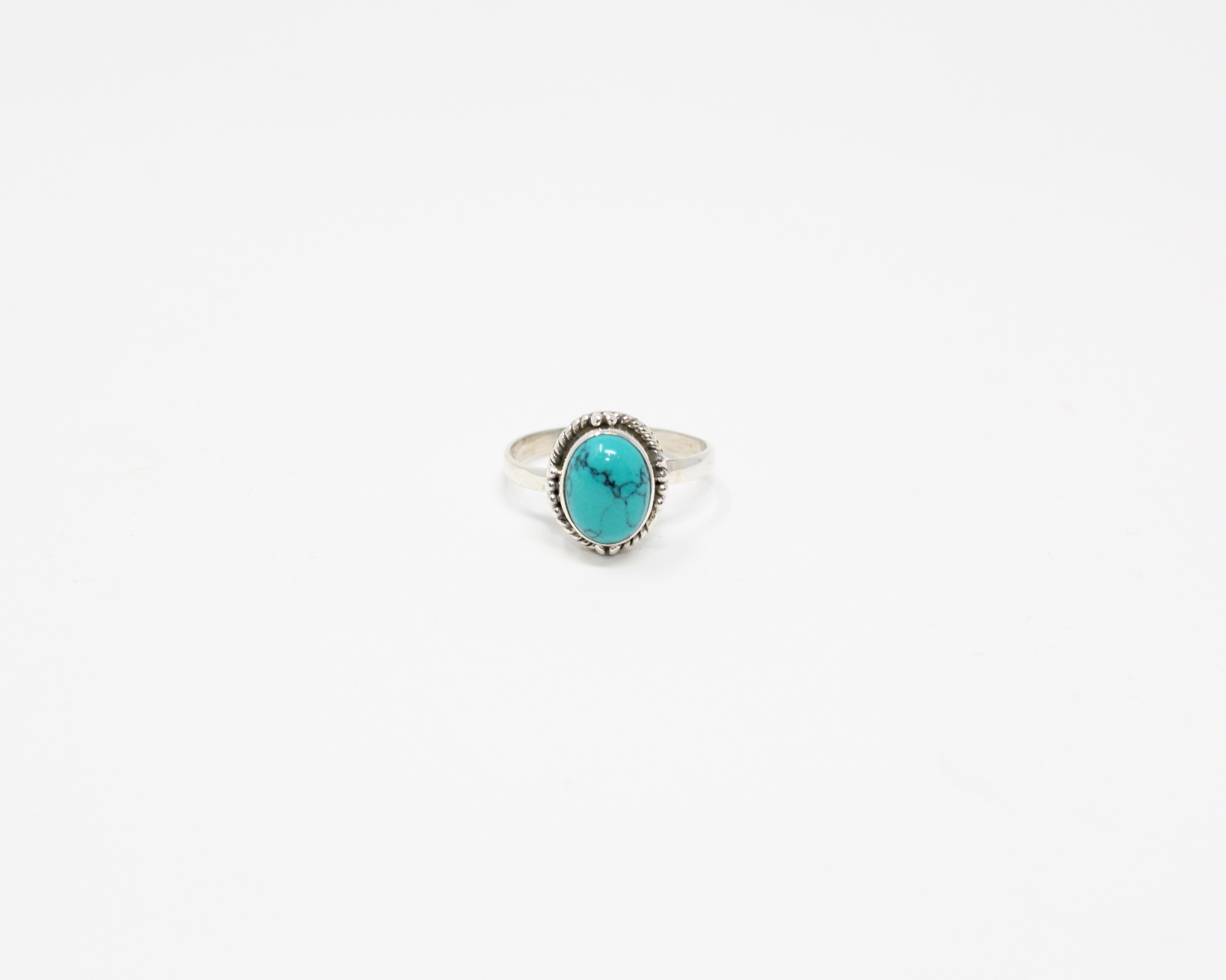 GRACE, bague argent sterling & pierre semi-précieuse, TURQUOISE.