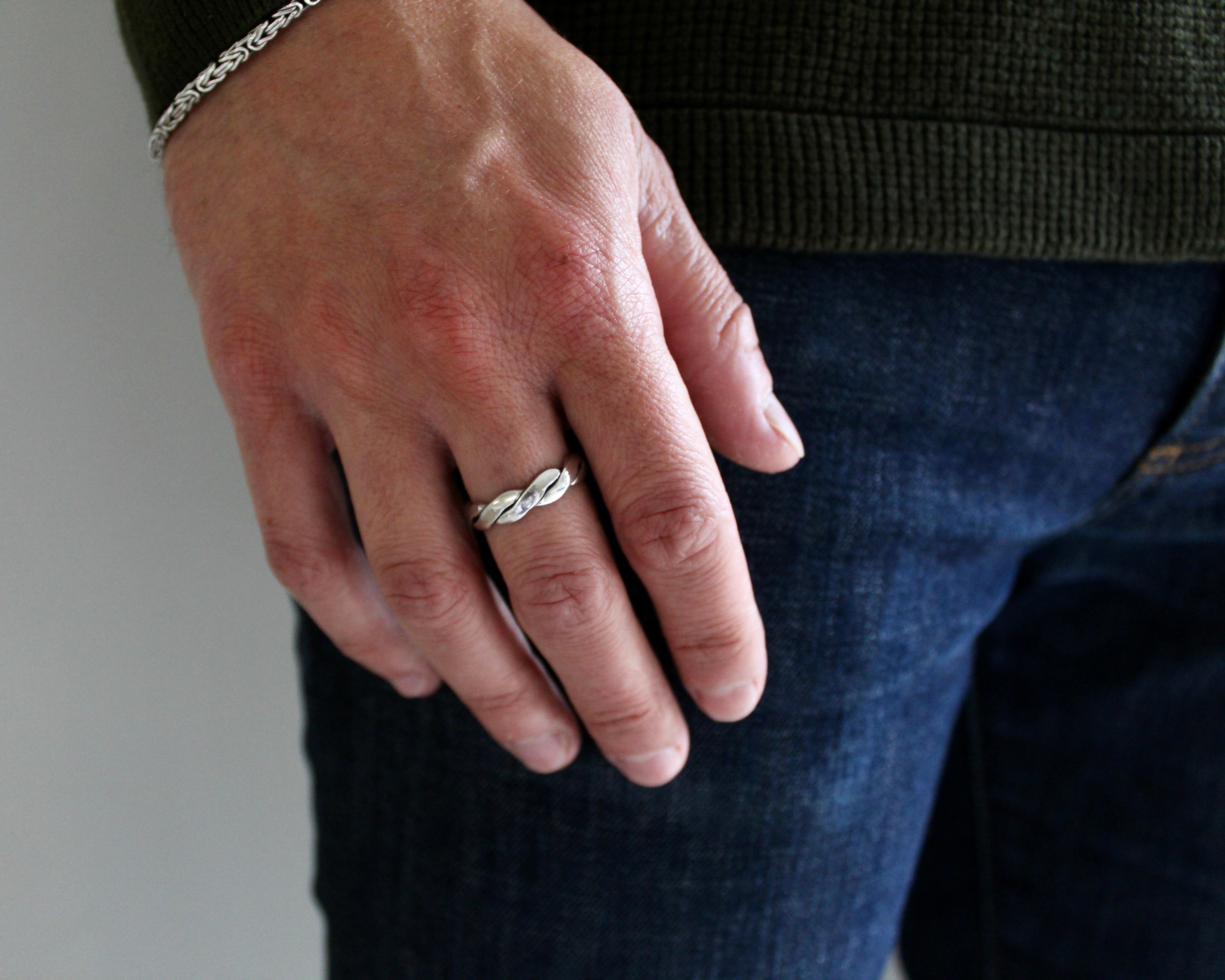 FRED, bague unisexe argent sterling.