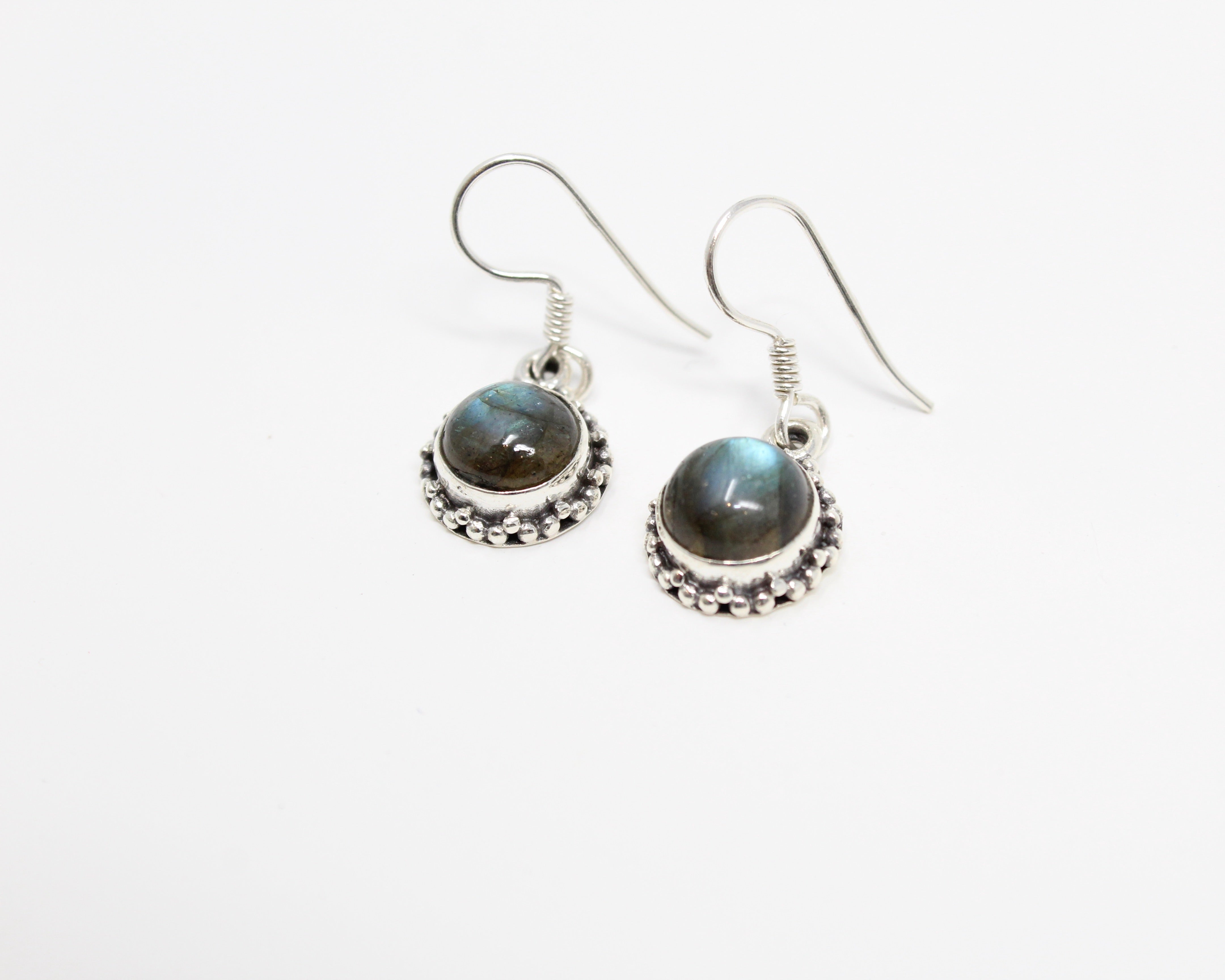 BURIR, boucle d'oreille argent sterling et pierre semi-précieuse, LABRADORITE.