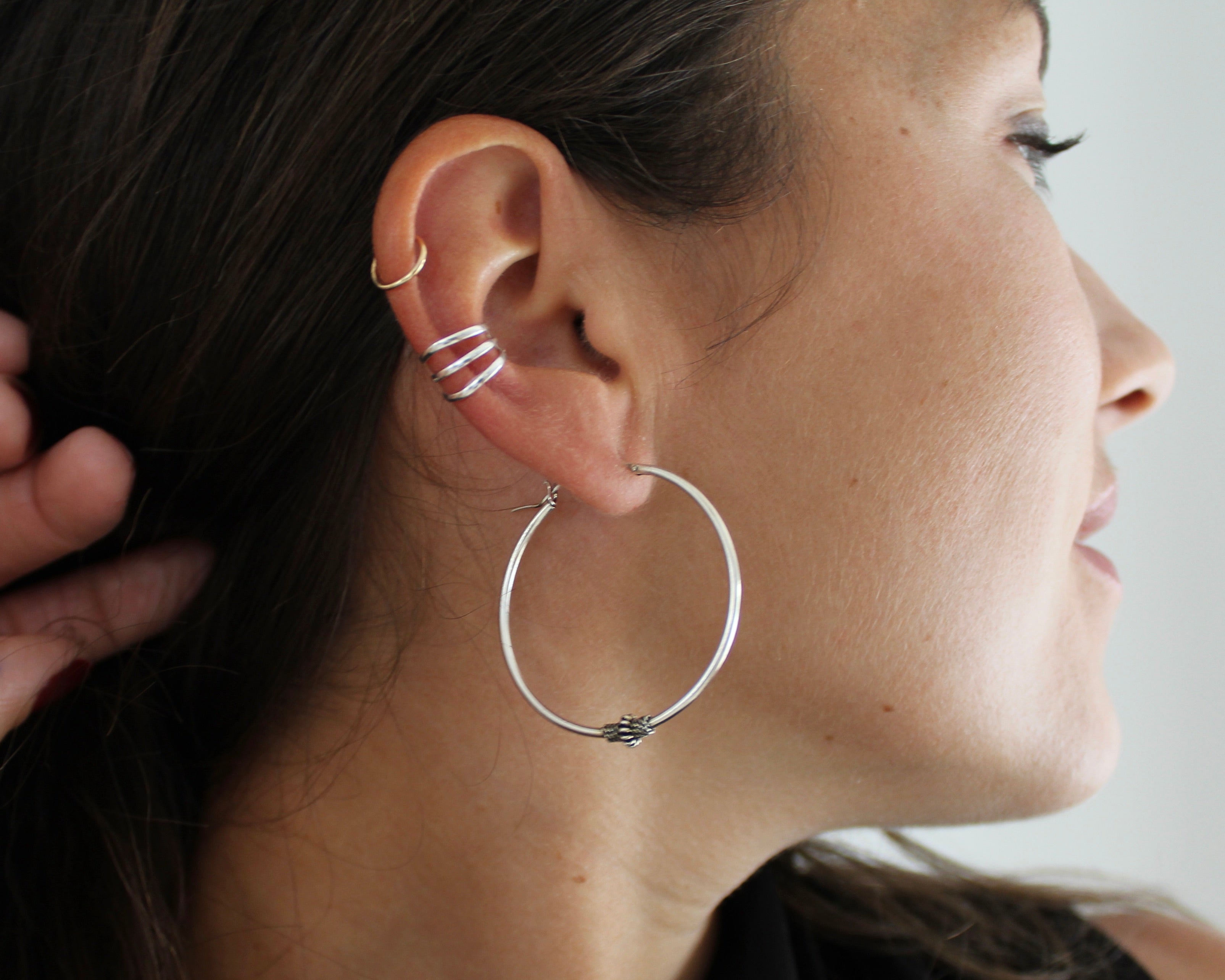 LORY, manchette d'oreille, ear cuff, argent sterling.