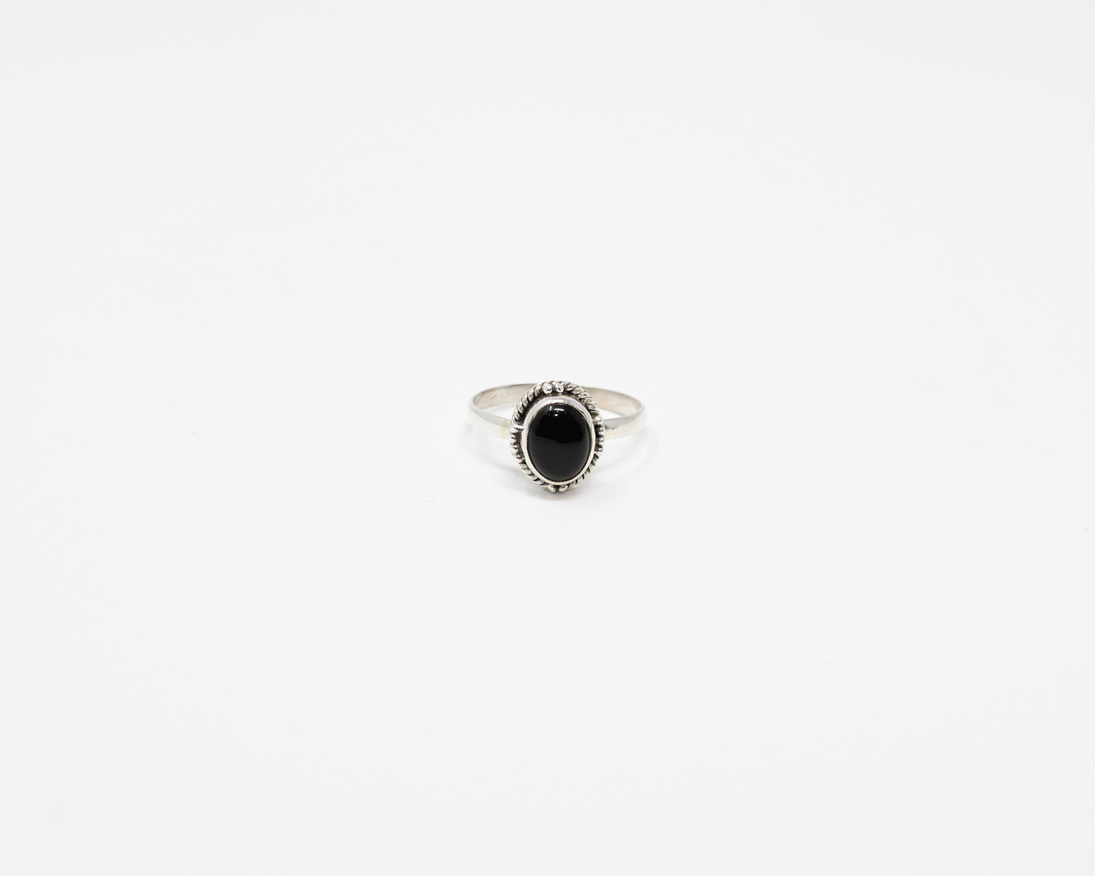 GRACE, bague argent sterling & pierre semi-précieuse, ONYX.