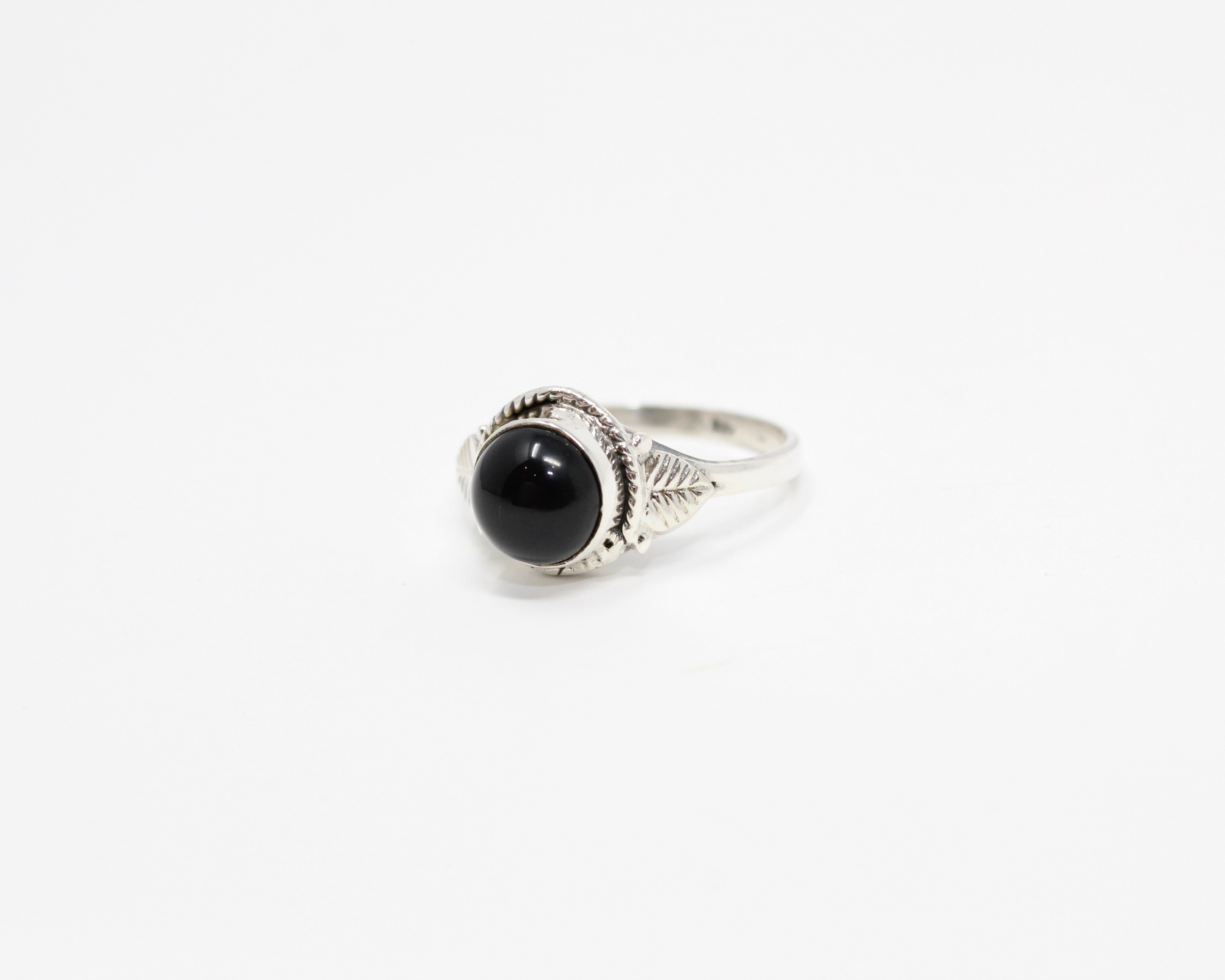 JOIE, bague argent sterling et pierre semi-précieuse, ONYX.