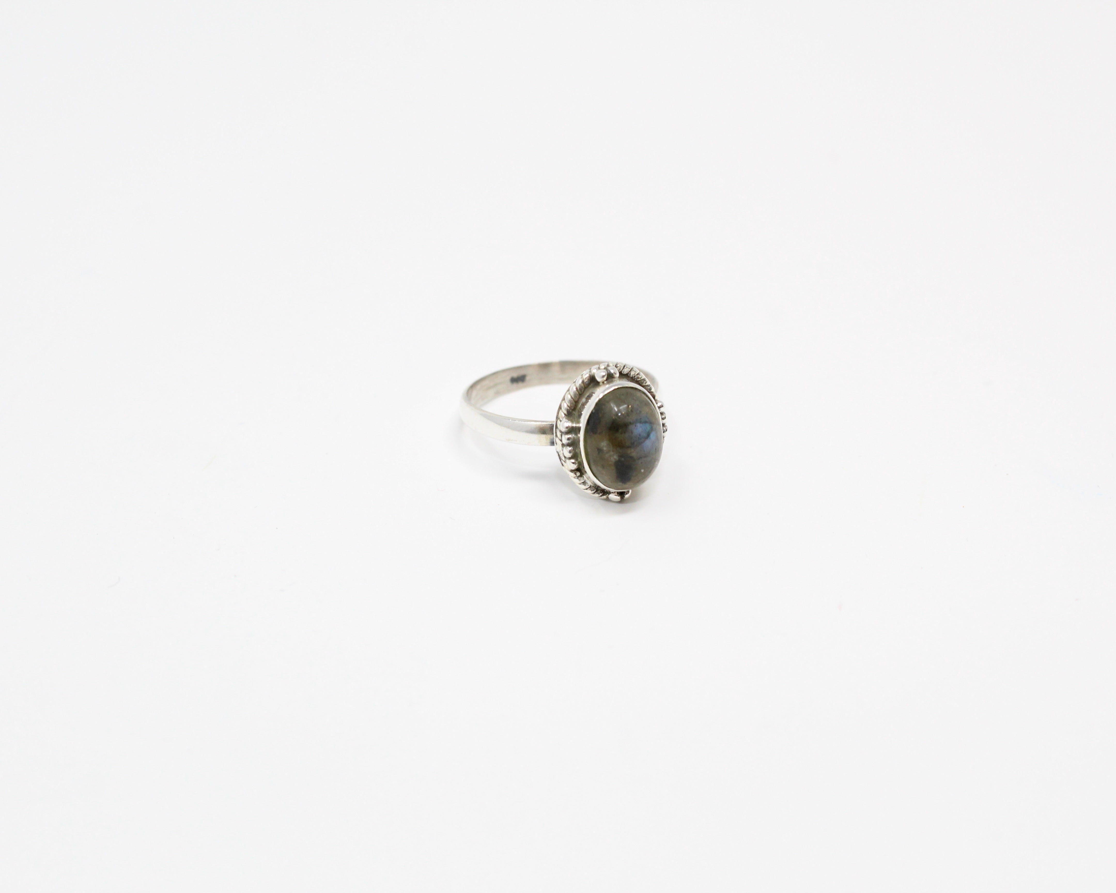 GRACE, bague argent sterling & pierre semi-précieuse, LABRADORITE.