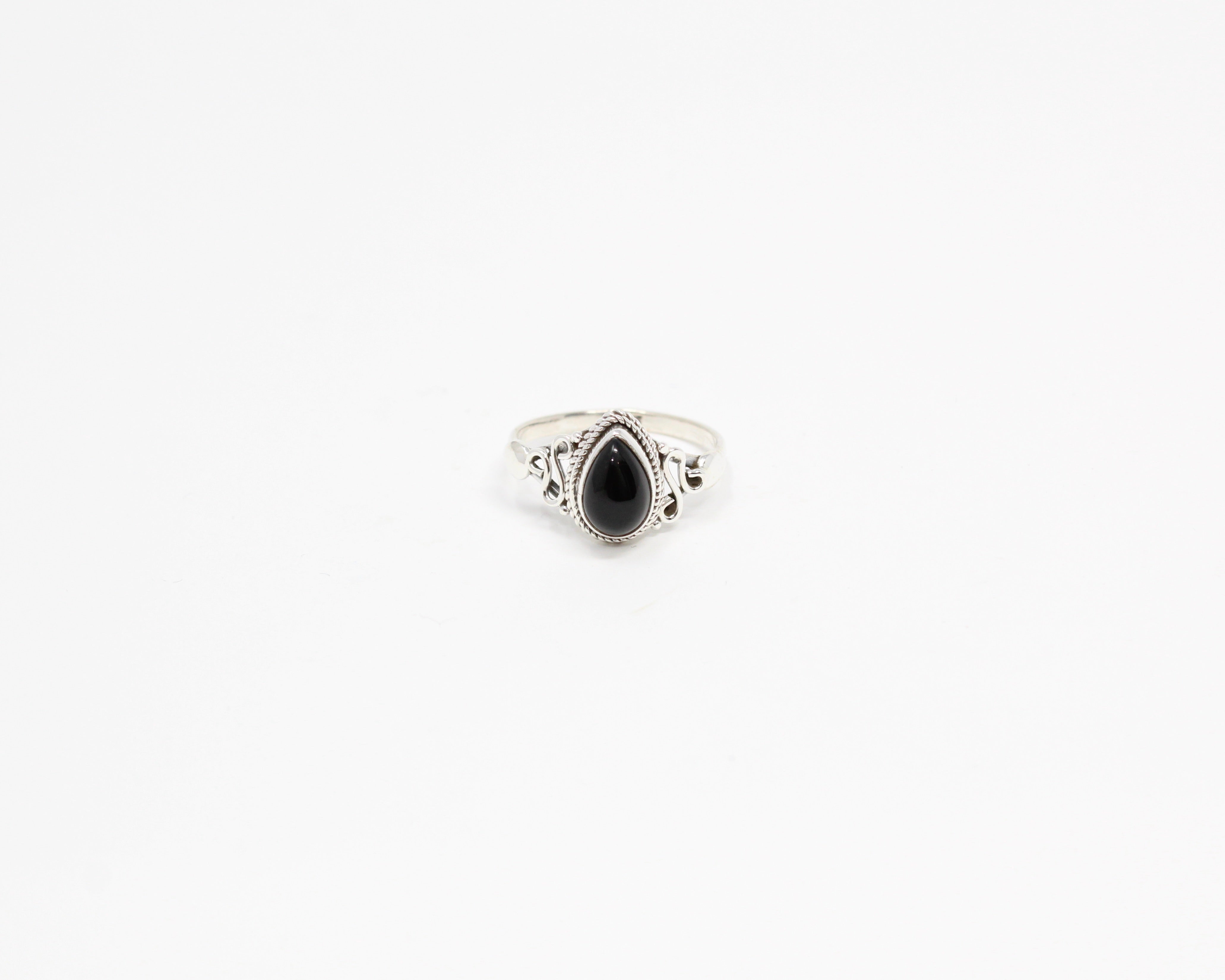 LOYAL, bague argent sterling & pierre semi-précieuse, ONYX.