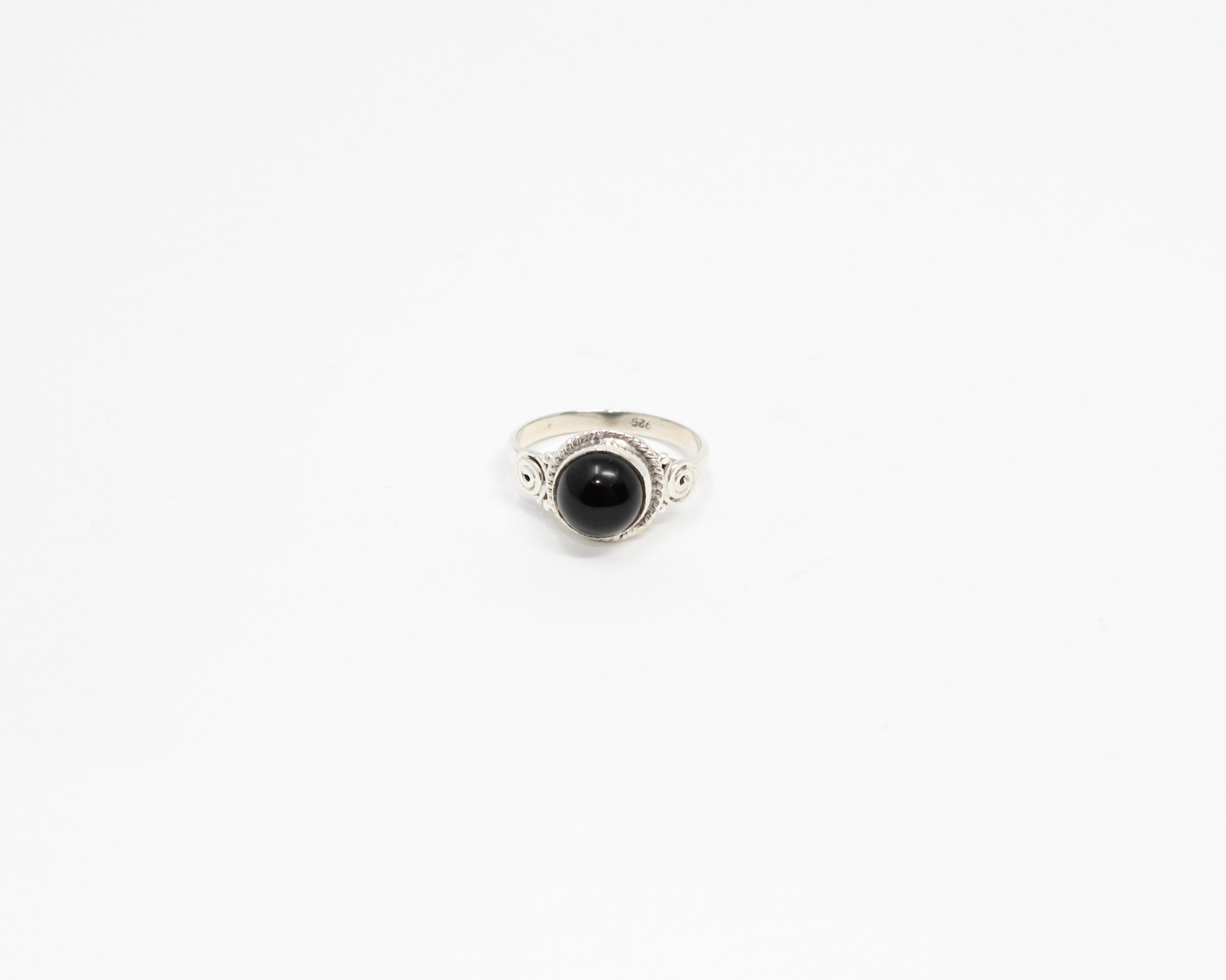 CRÉATIVE, bague argent sterling & pierre semi-précieuse, ONYX.